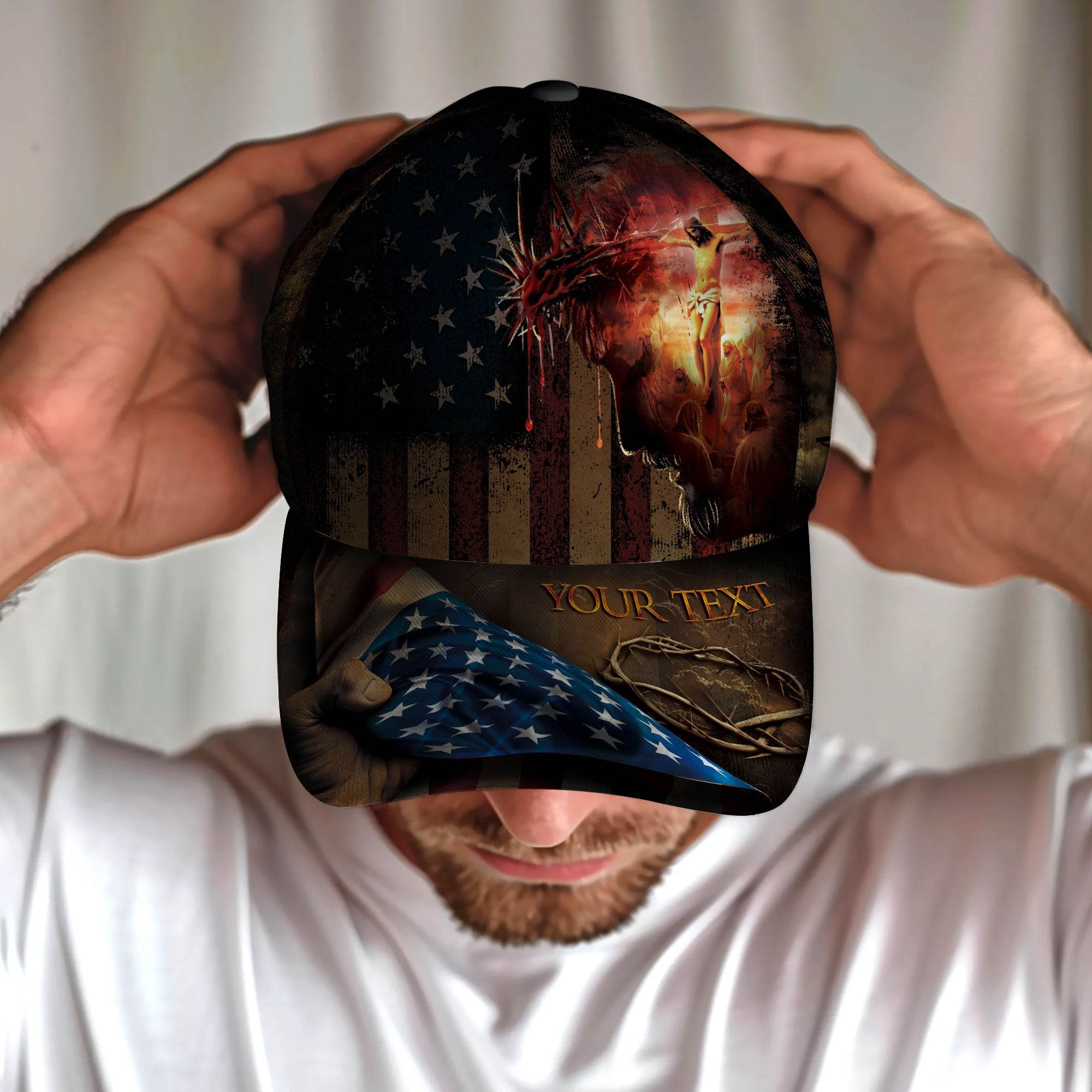 Crown of Thorns – Blood-Bought Freedom Customized Hat - Rust Field Wear