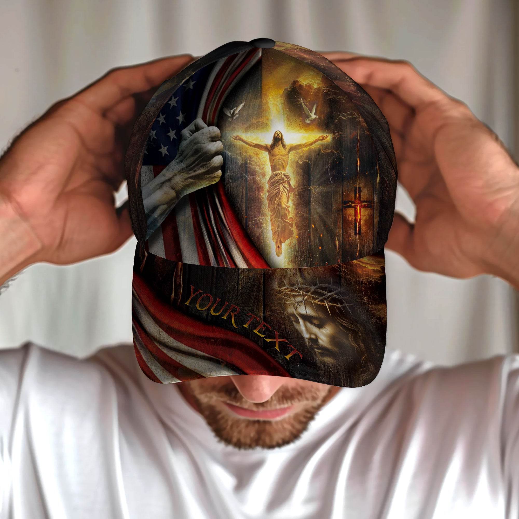 Risen in Glory – Christ & Freedom Faith Customized Hat - Rust Field Wear