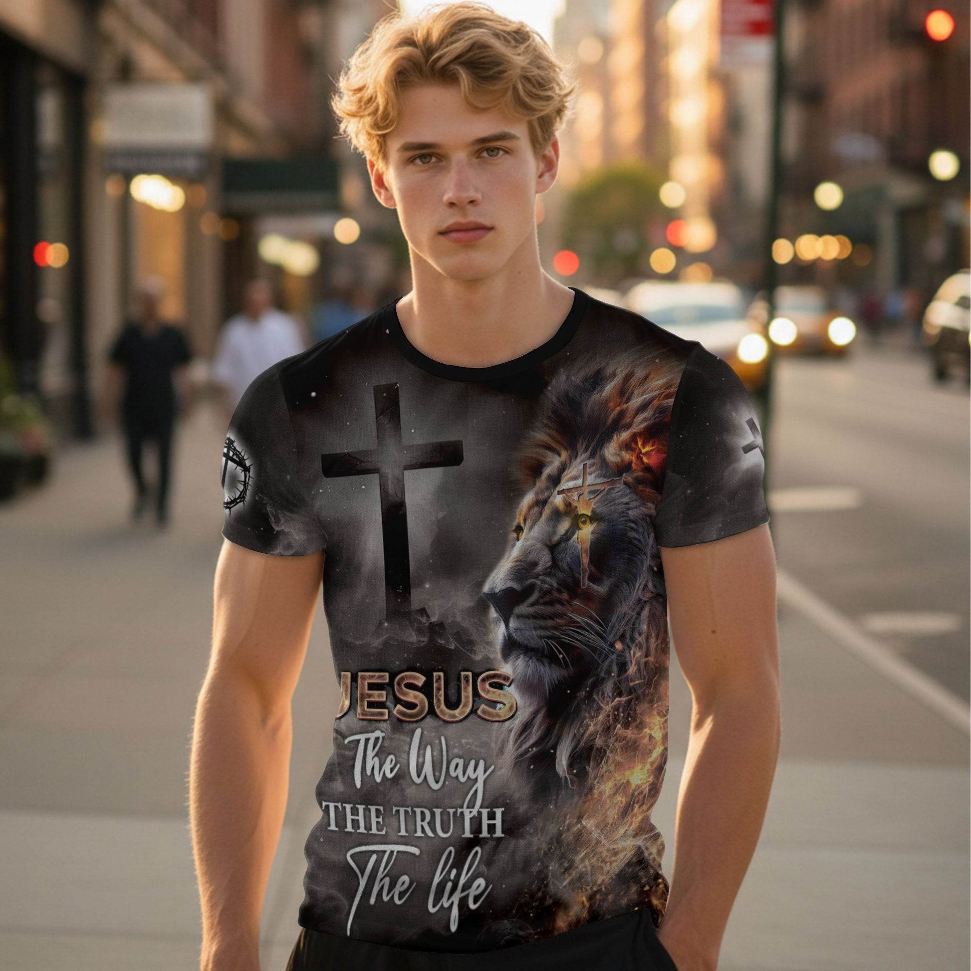 Jesus – The Way, The Truth, The Life | Lion of Judah Double-Sided Tee - Rust Field Wear
