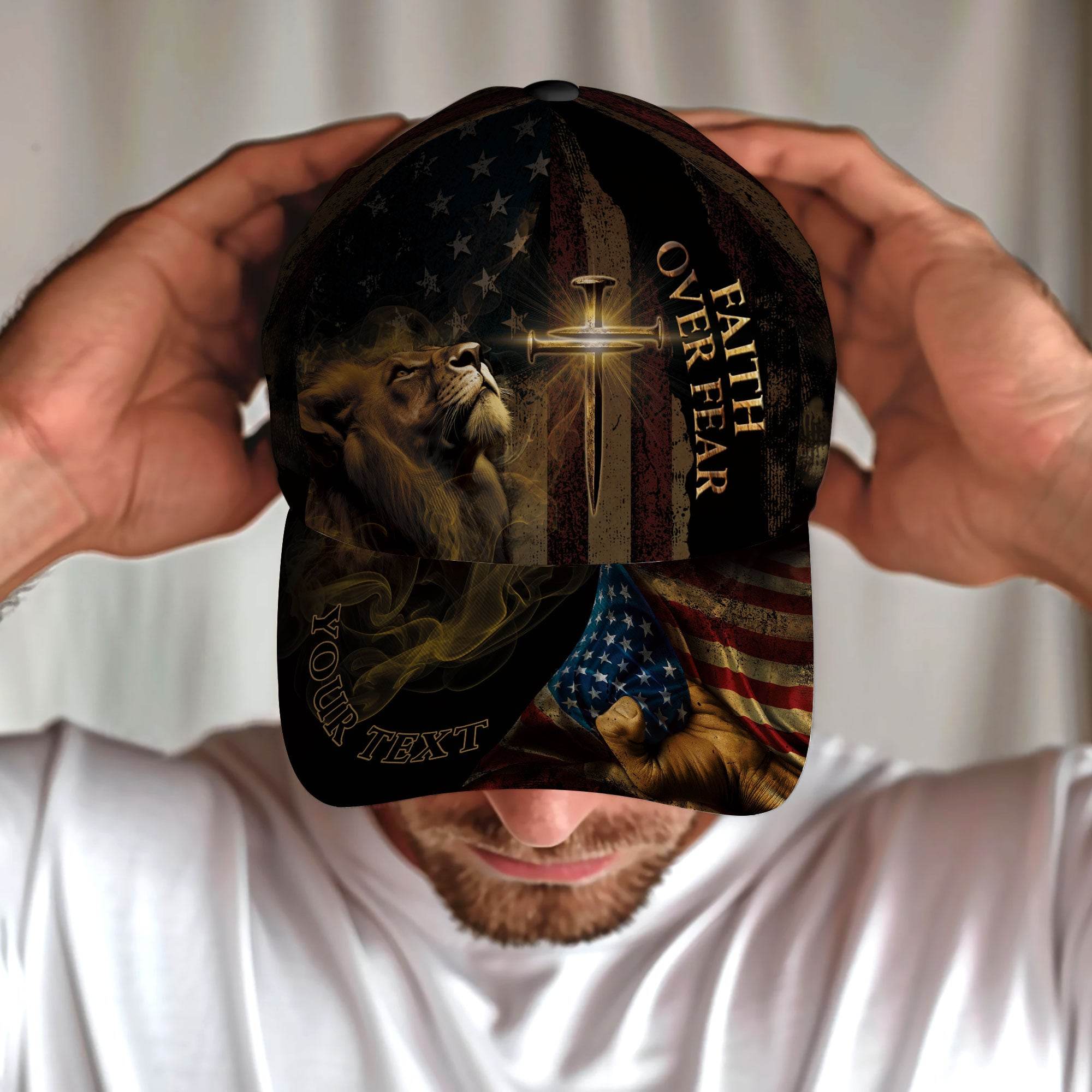 Custom Faith Over Fear Hat - Rust Field Wear