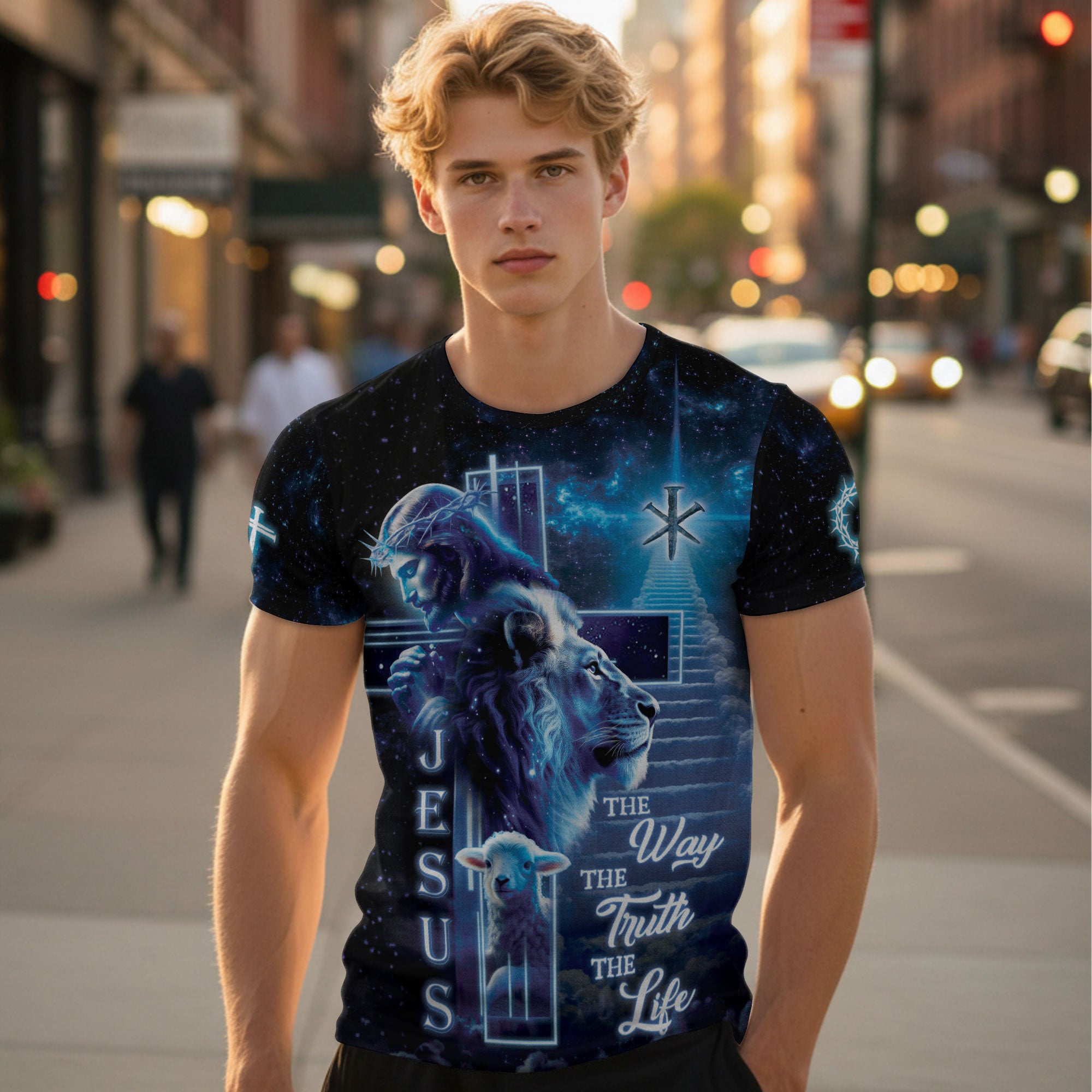 Lion and Lamb Galaxy Christian Shirt