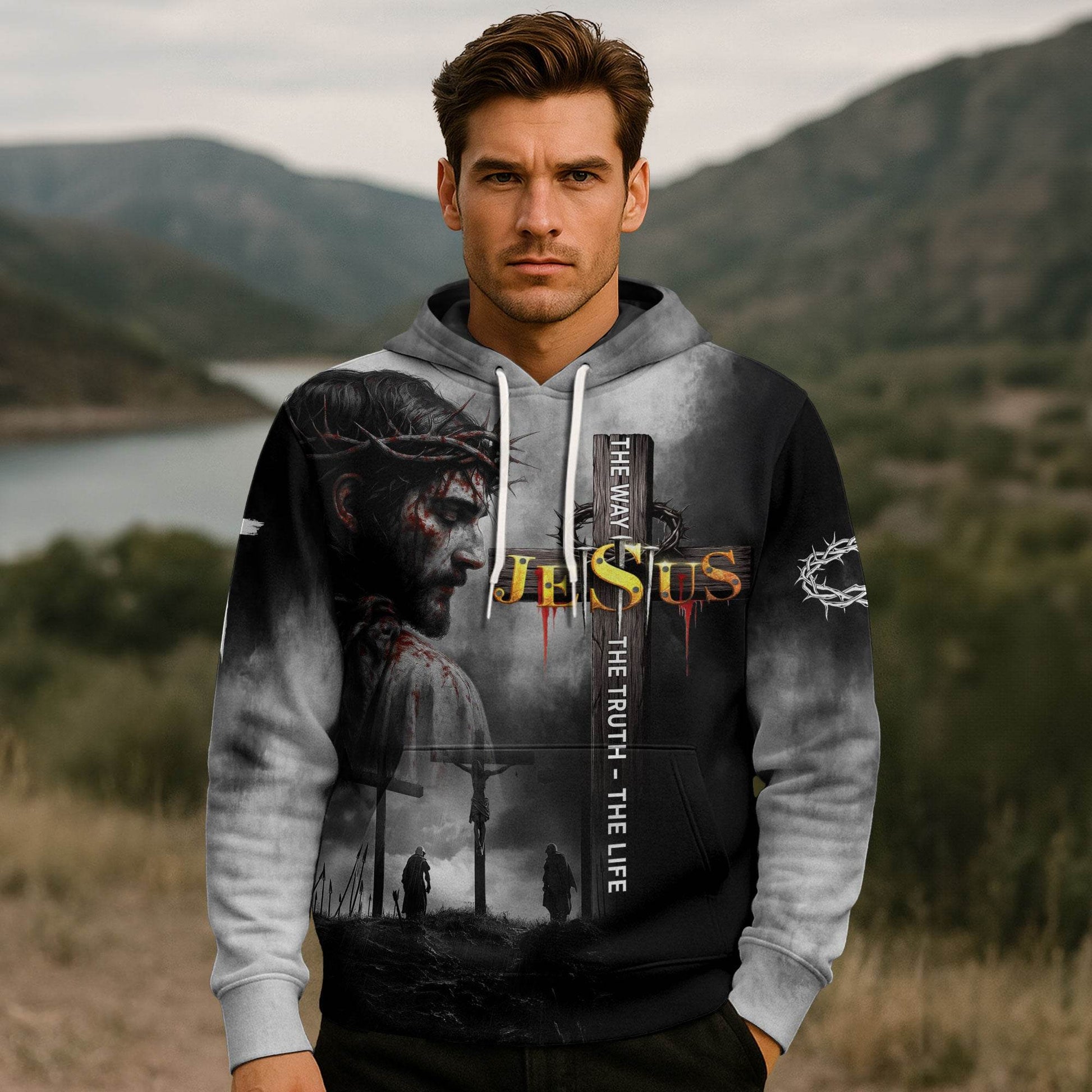 The Way Was Paved With Blood Jesus Christ Sacrifice Hoodie - Rust Field Wear