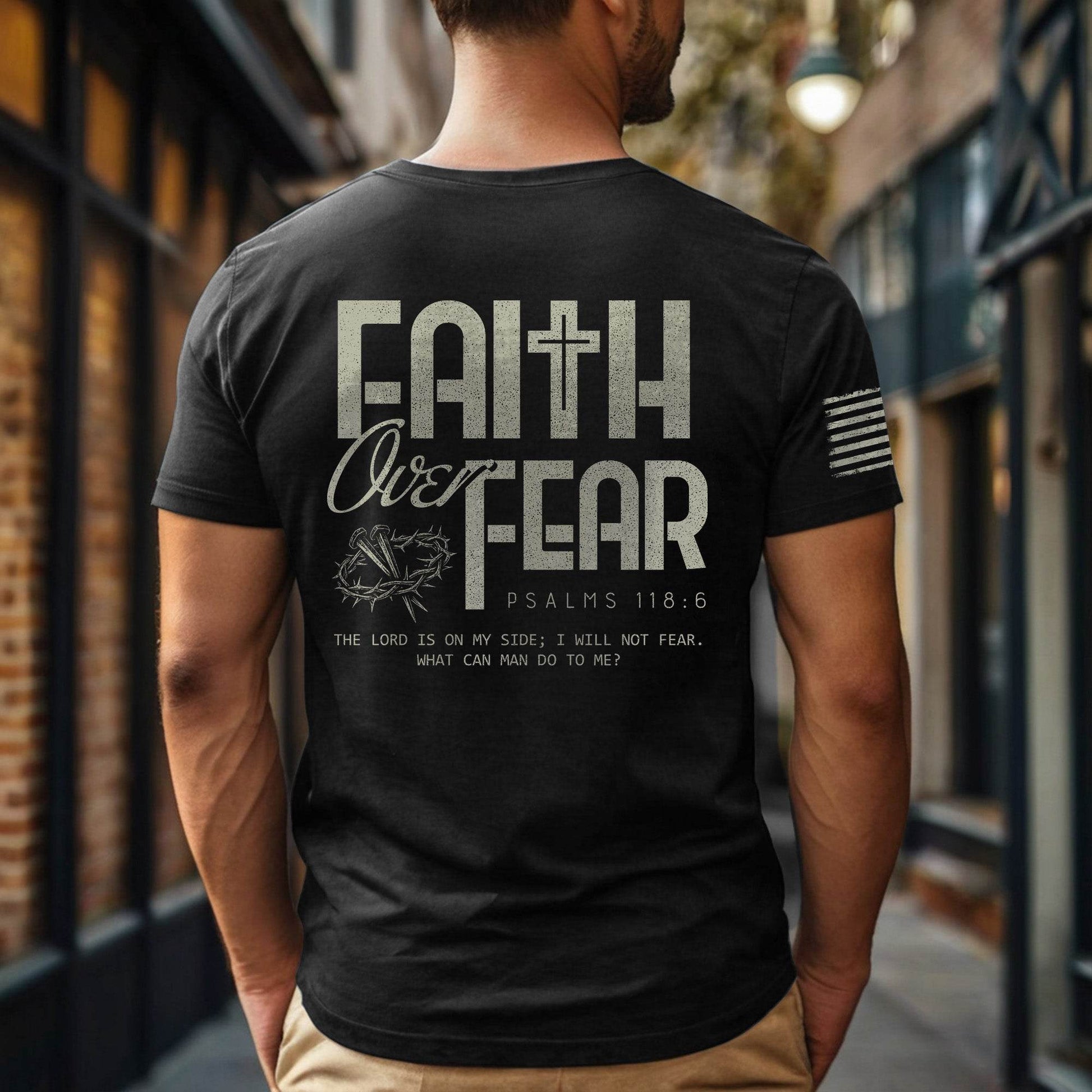 Faith Over Fear Psalm 118:6 Crown of Thorns T-Shirt - Rust Field Wear