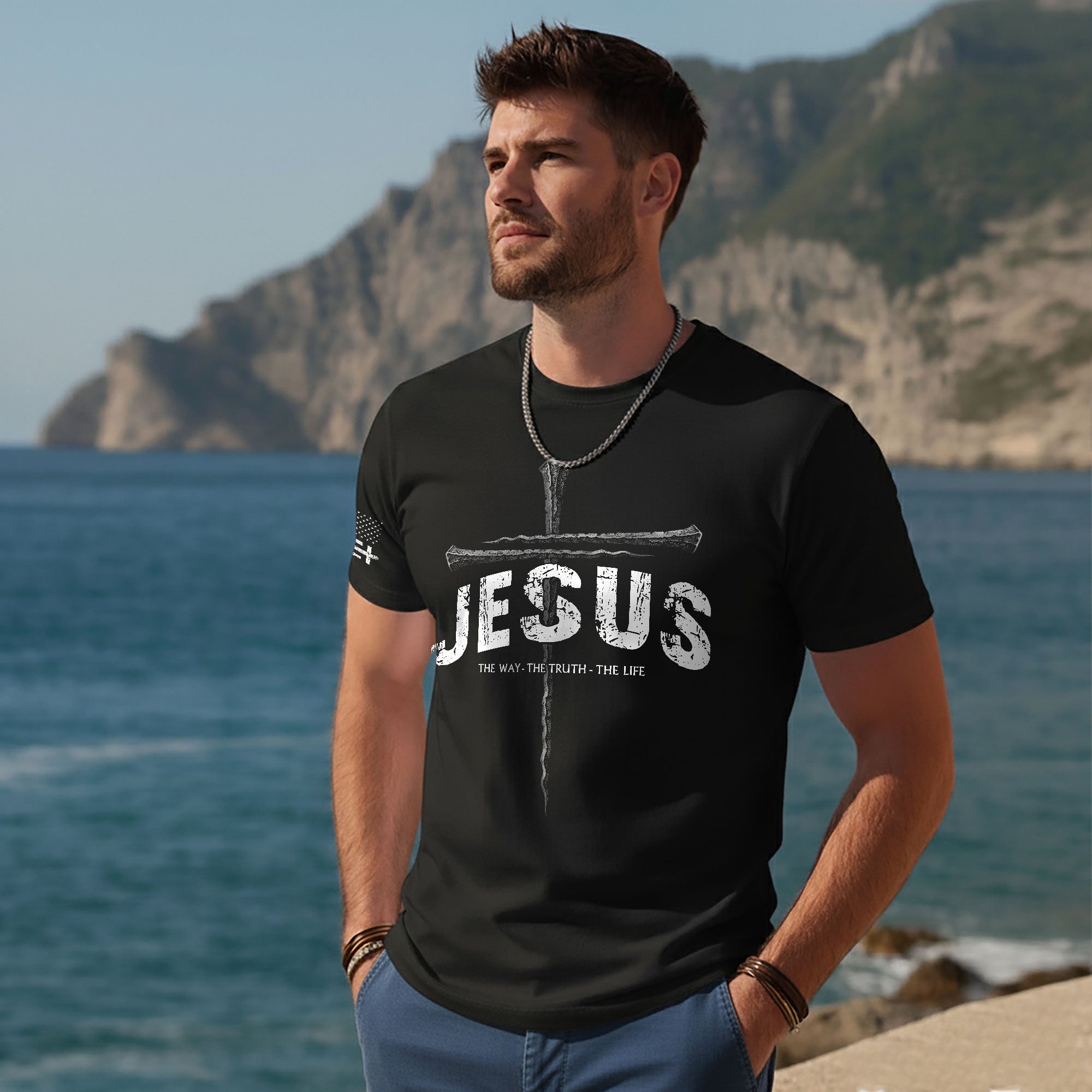 Jesus Cross Christian T-Shirt – The Way, The Truth, The Life