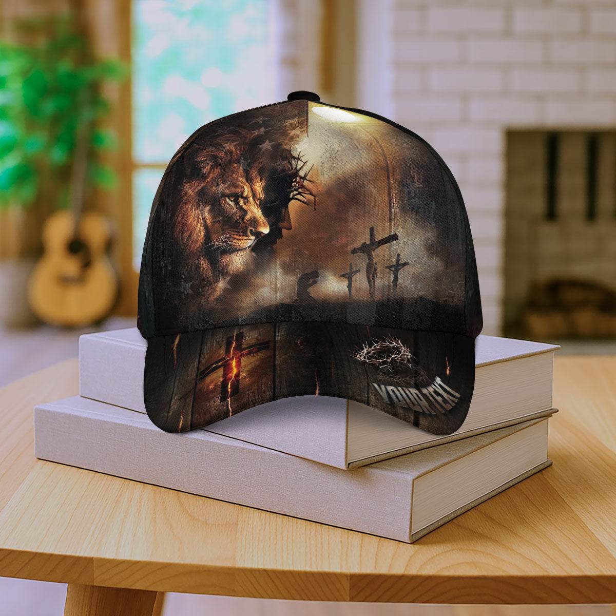 Lion of Judah & The Cross – Bold Christian Faith Customized Hat - Rust Field Wear