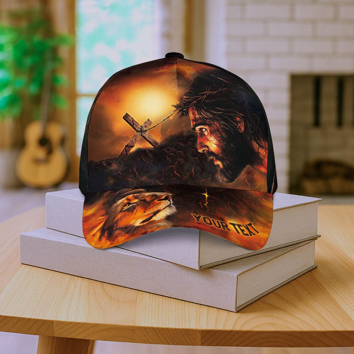 The Cross & The King – Jesus and Lion Christian Customized Hat - Rust Field Wear