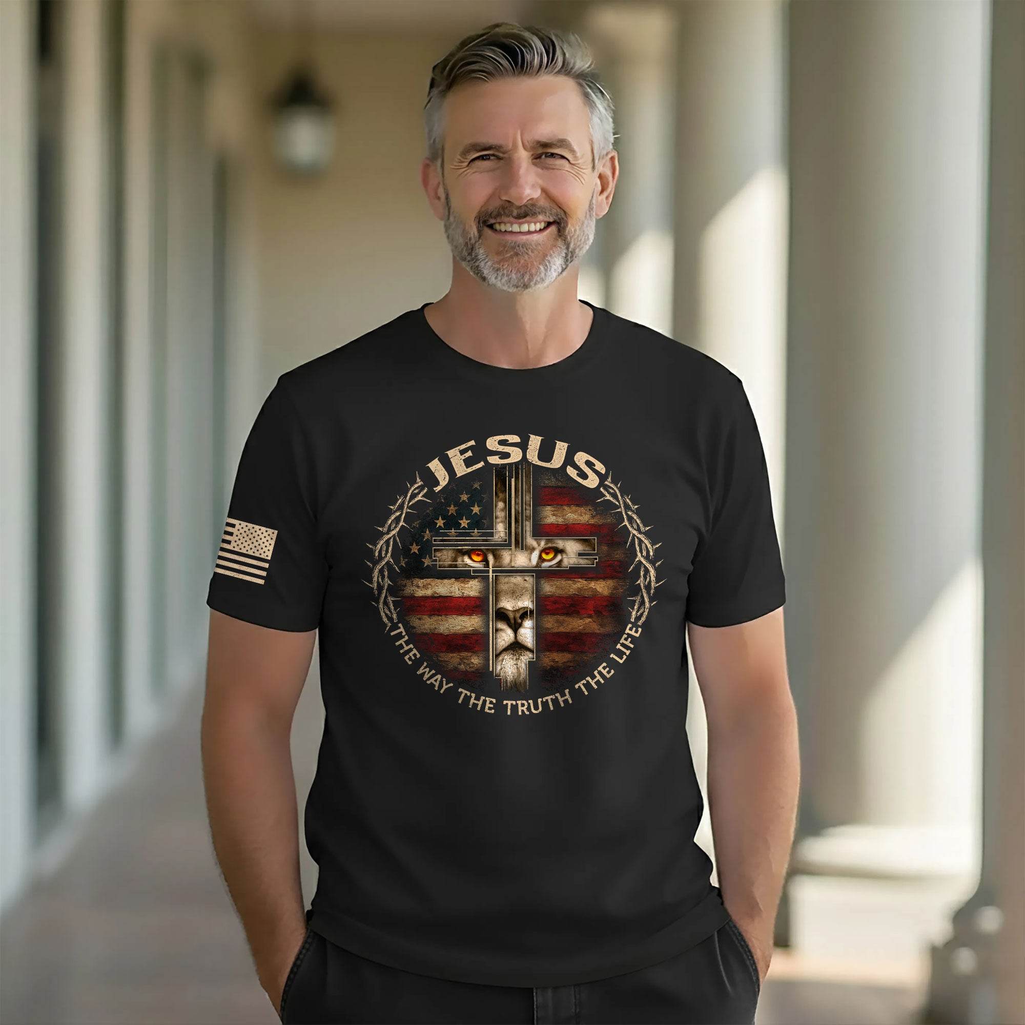 Jesus Lion Cross The Way The Truth The Life Shirt - Rust Field Wear