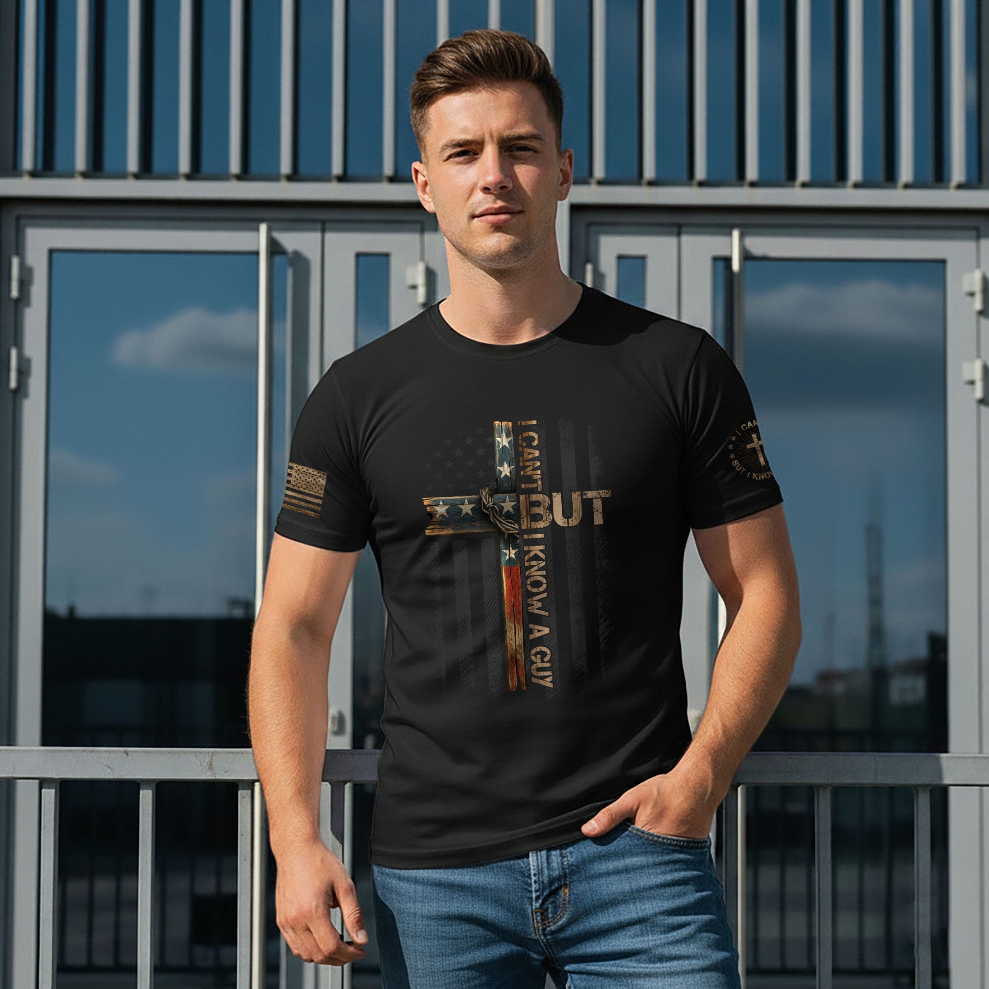 I Can’t But I Know A Guy American Flag T-Shirt