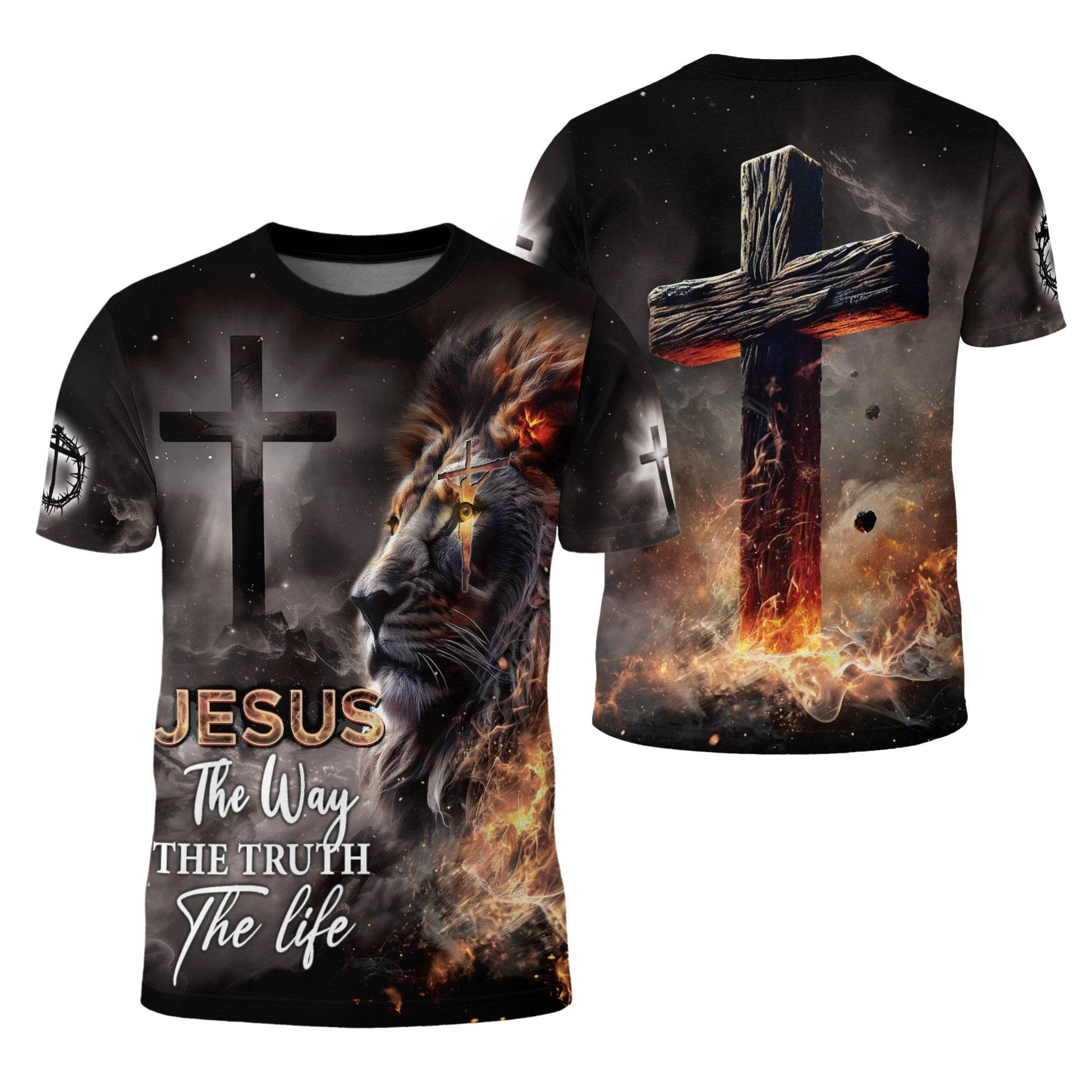 Jesus – The Way, The Truth, The Life | Lion of Judah Double-Sided Tee - Rust Field Wear