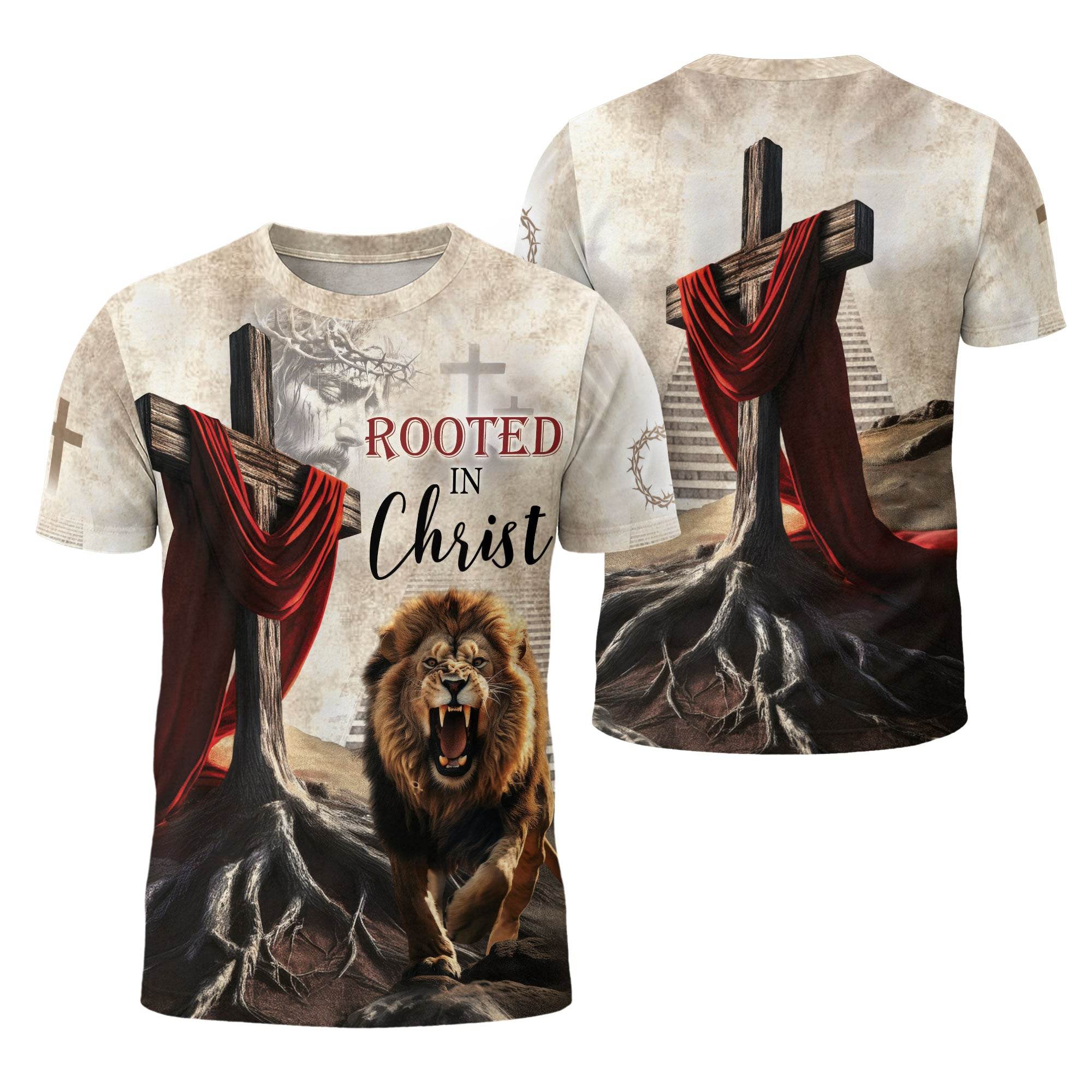 Be Bold As A Lion "Rooted In Christ" Proverbs 28:1 T-Shirt
