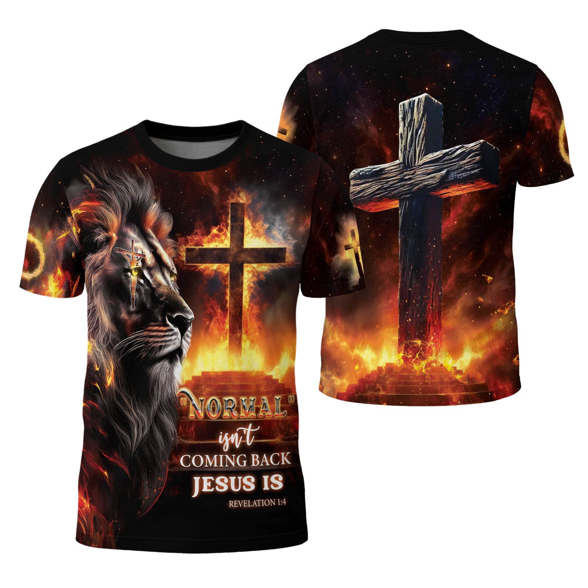 "Jesus Is Coming Back" Forged In Fire Cross And Lion T-Shirt