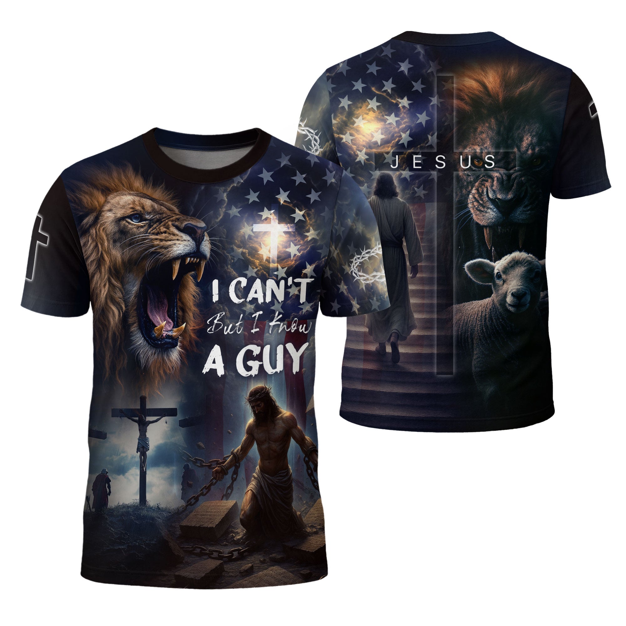 I Can’t But I Know A Guy Jesus Cross Lion and Lamb Redemption T-Shirt