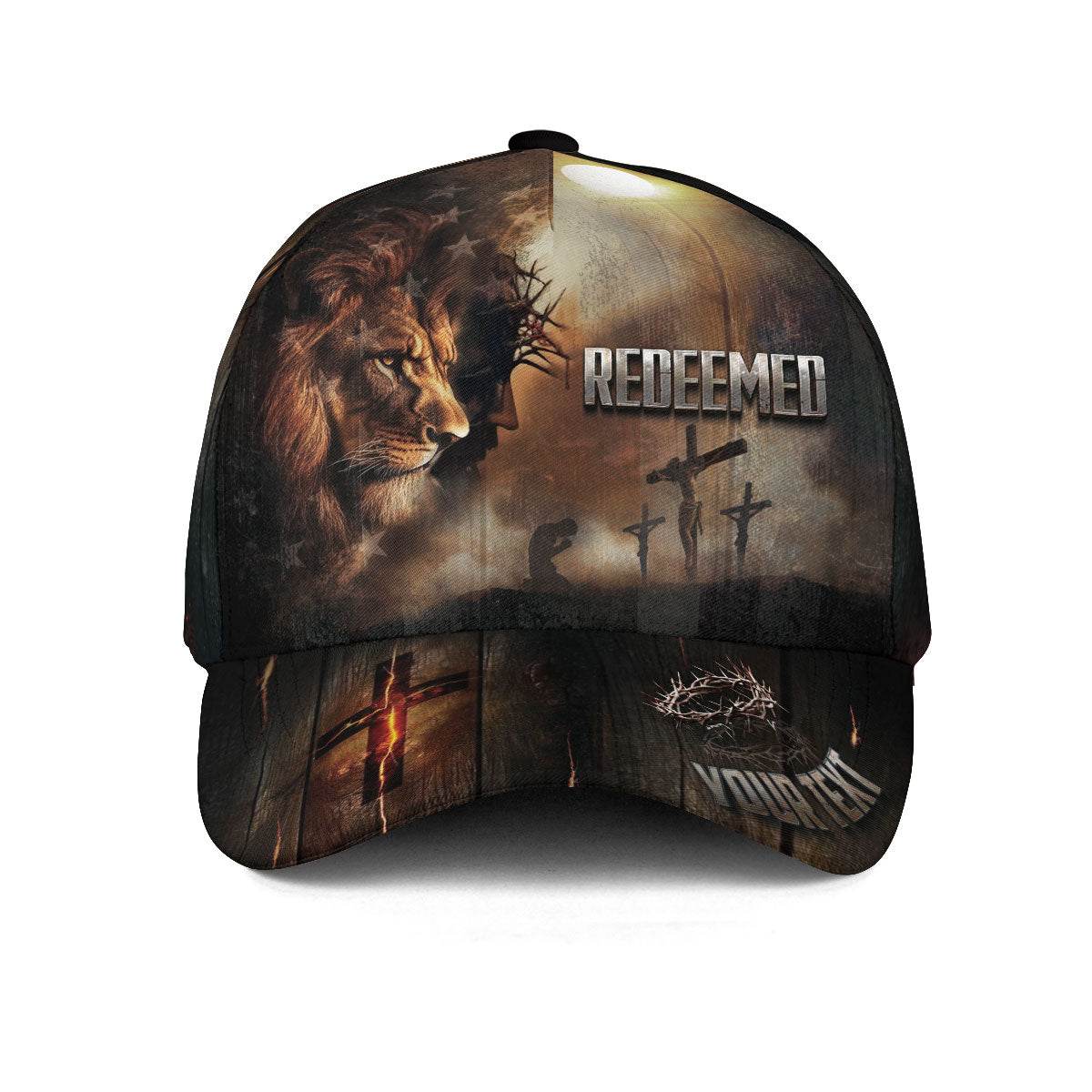 Redeemed by the Cross - Christian Lion & Customized Hat - Rust Field Wear
