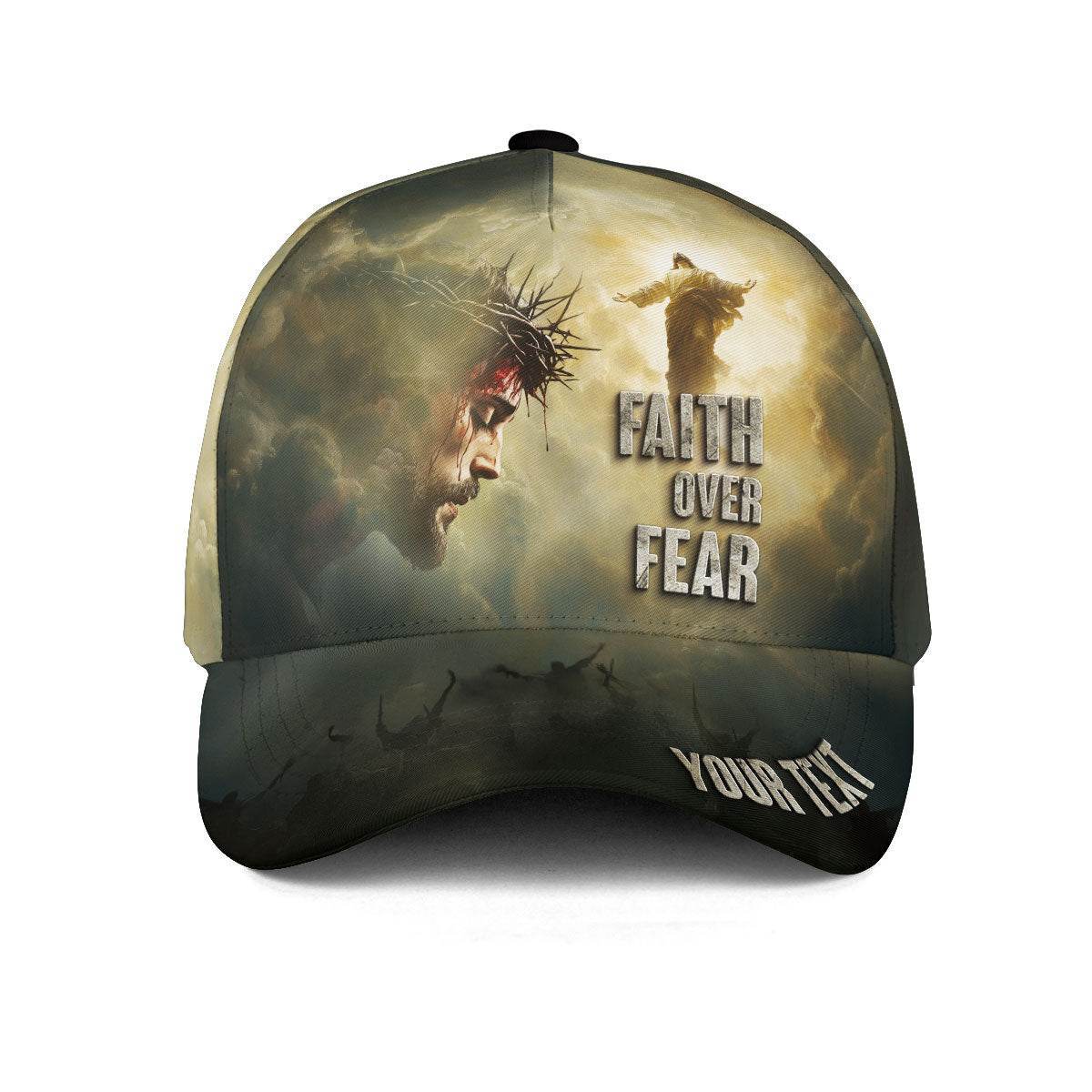 Custom Faith Over Fear Resurrection Hat - Rust Field Wear