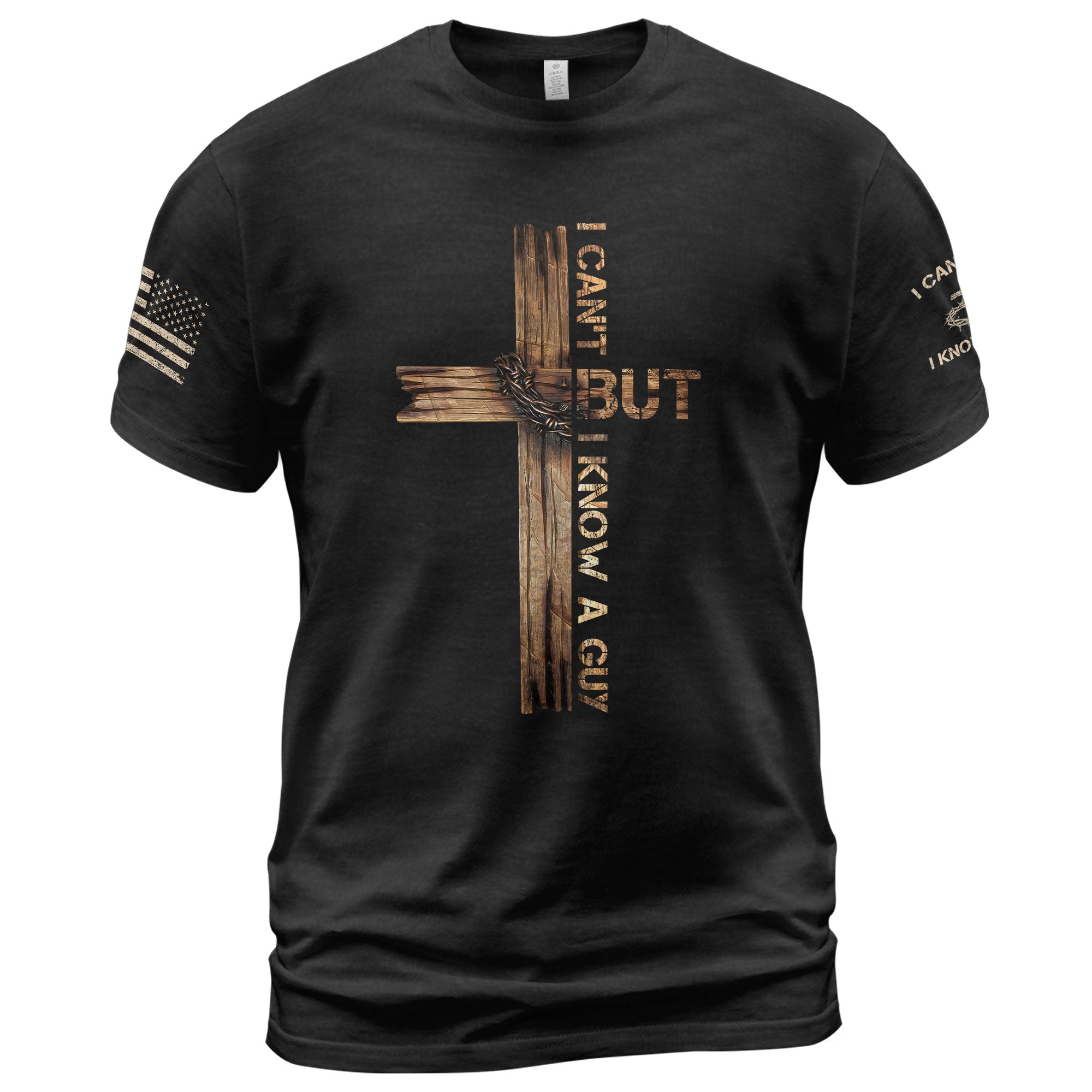 I Can’t But I Know a Guy T-Shirt – Bold Christian Cross Shirt for Men
