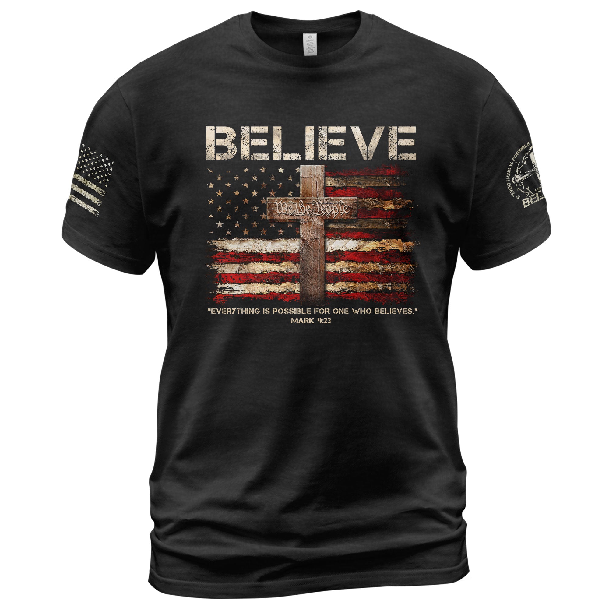 BELIEVE T-Shirt – Faith in Action, Powered by Mark 9:23