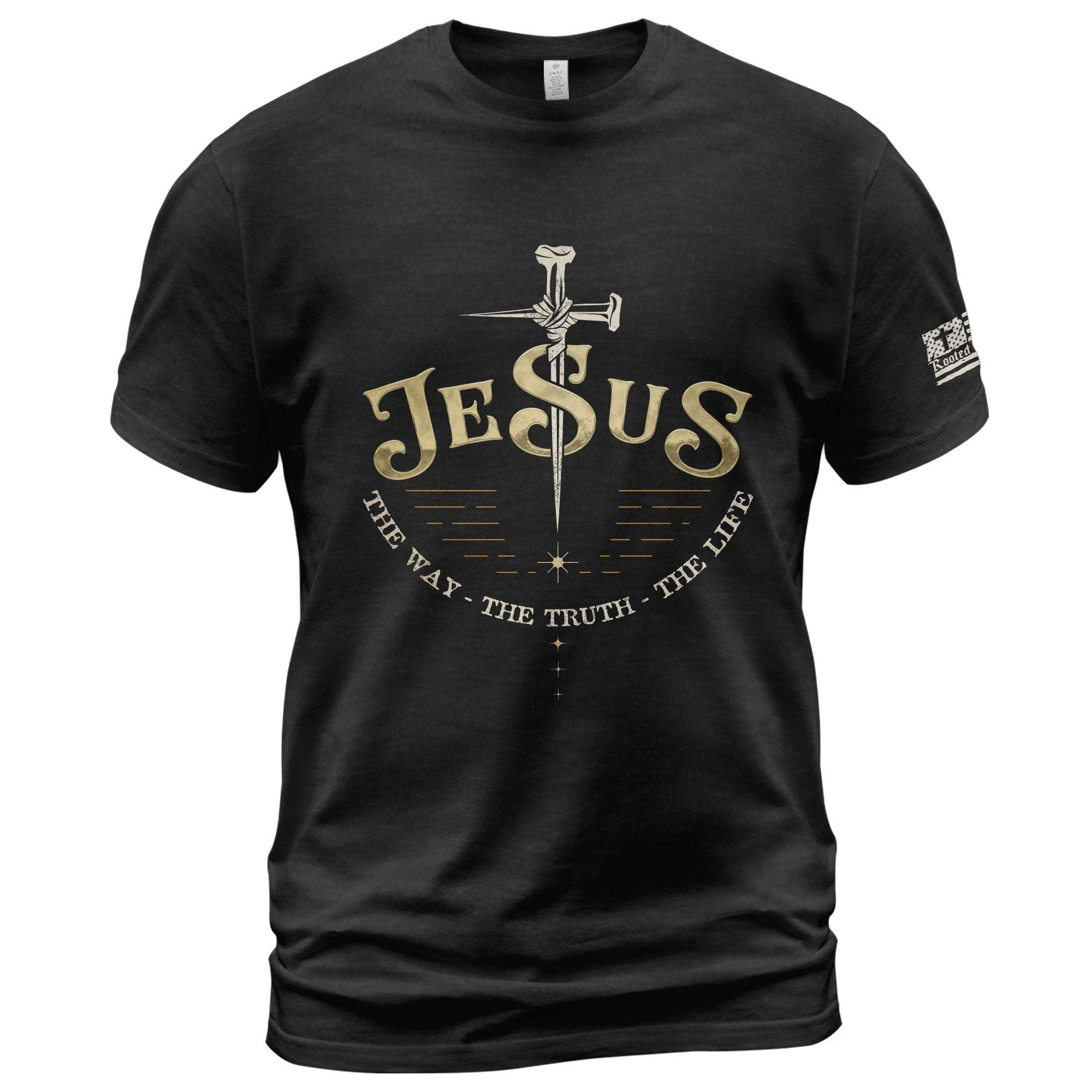 Forged in Faith – JESUS Sword T-Shirt - Rust Field Wear