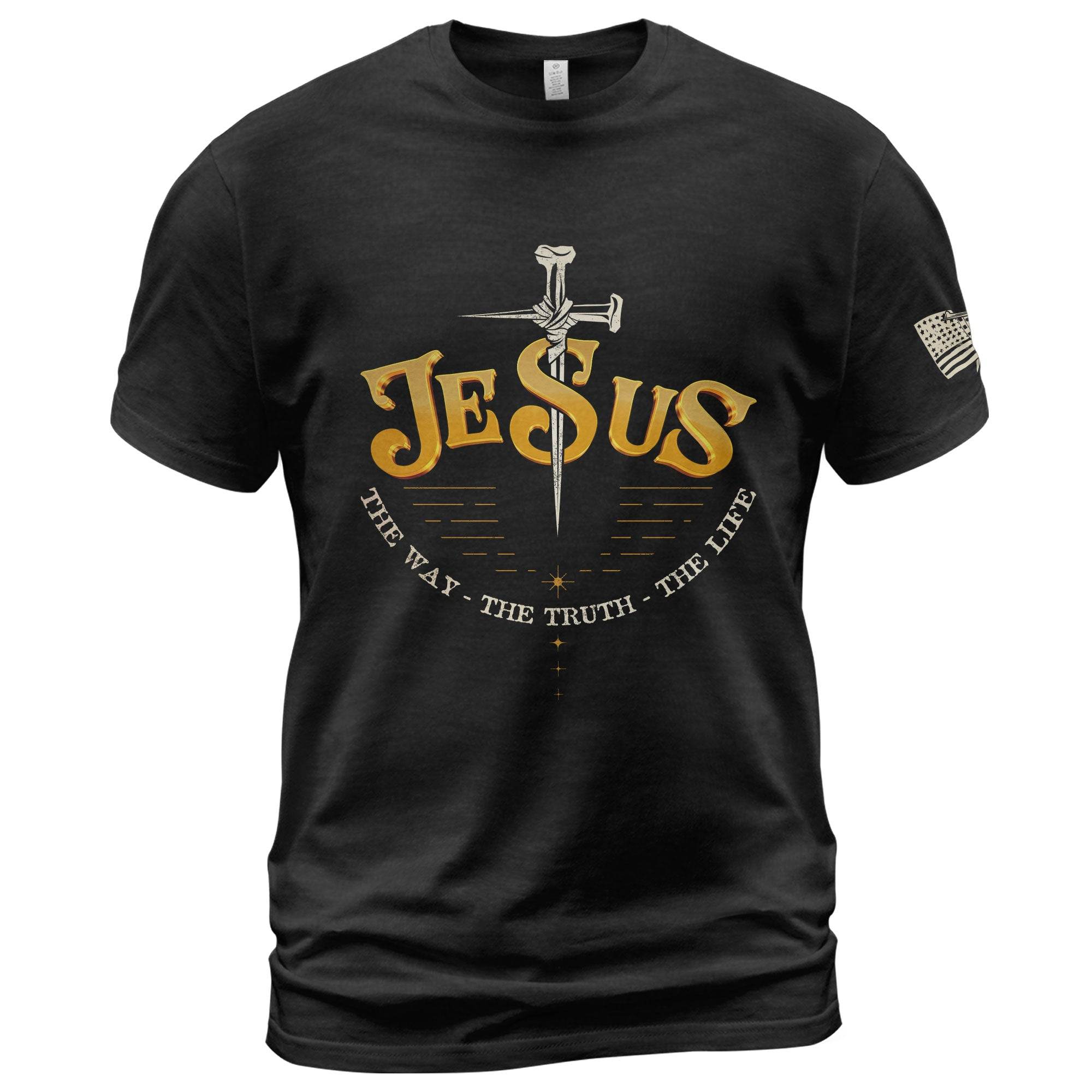 Forged in Faith – JESUS Sword Bold T-Shirt - Rust Field Wear