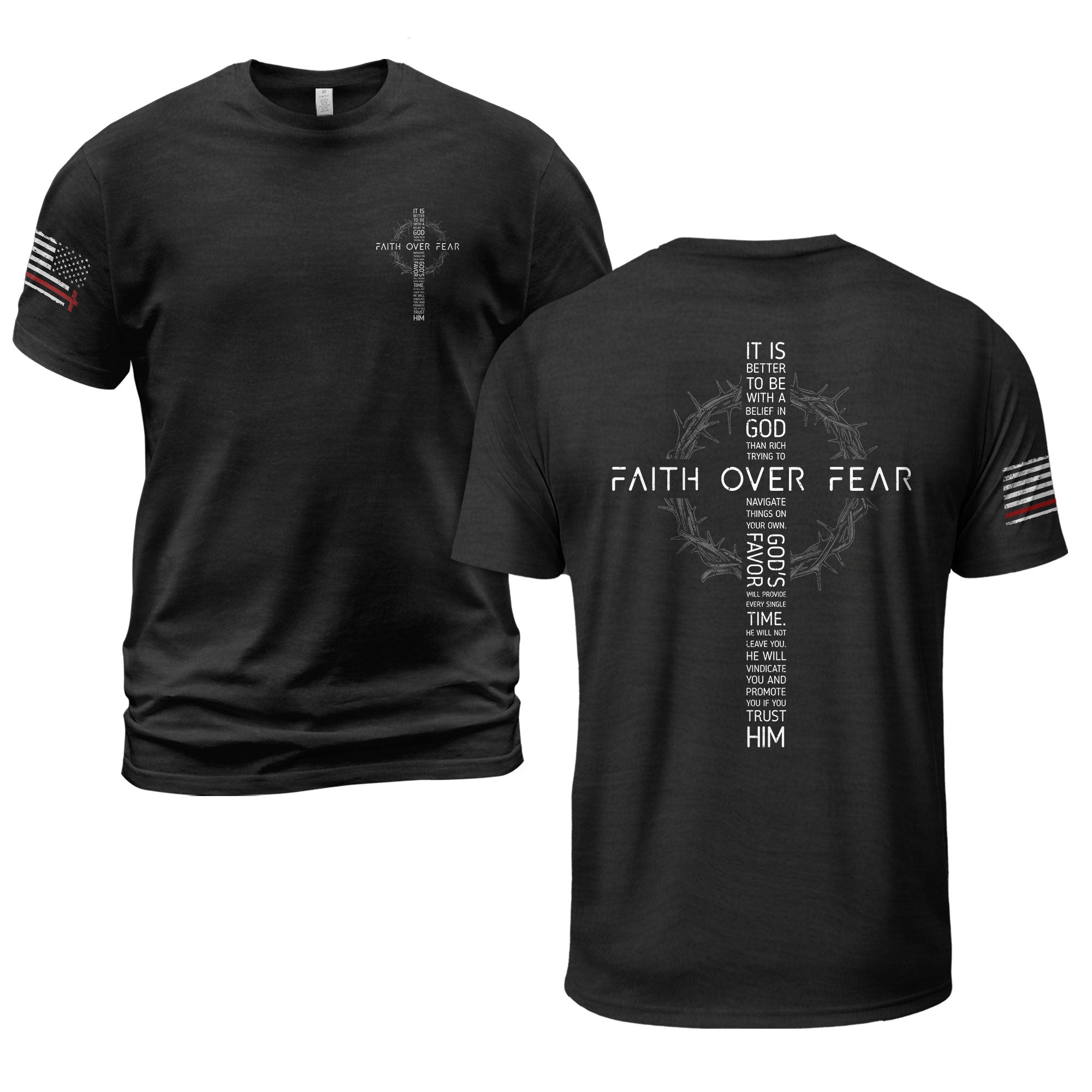 Faith Over Fear Christian Cross T-Shirt