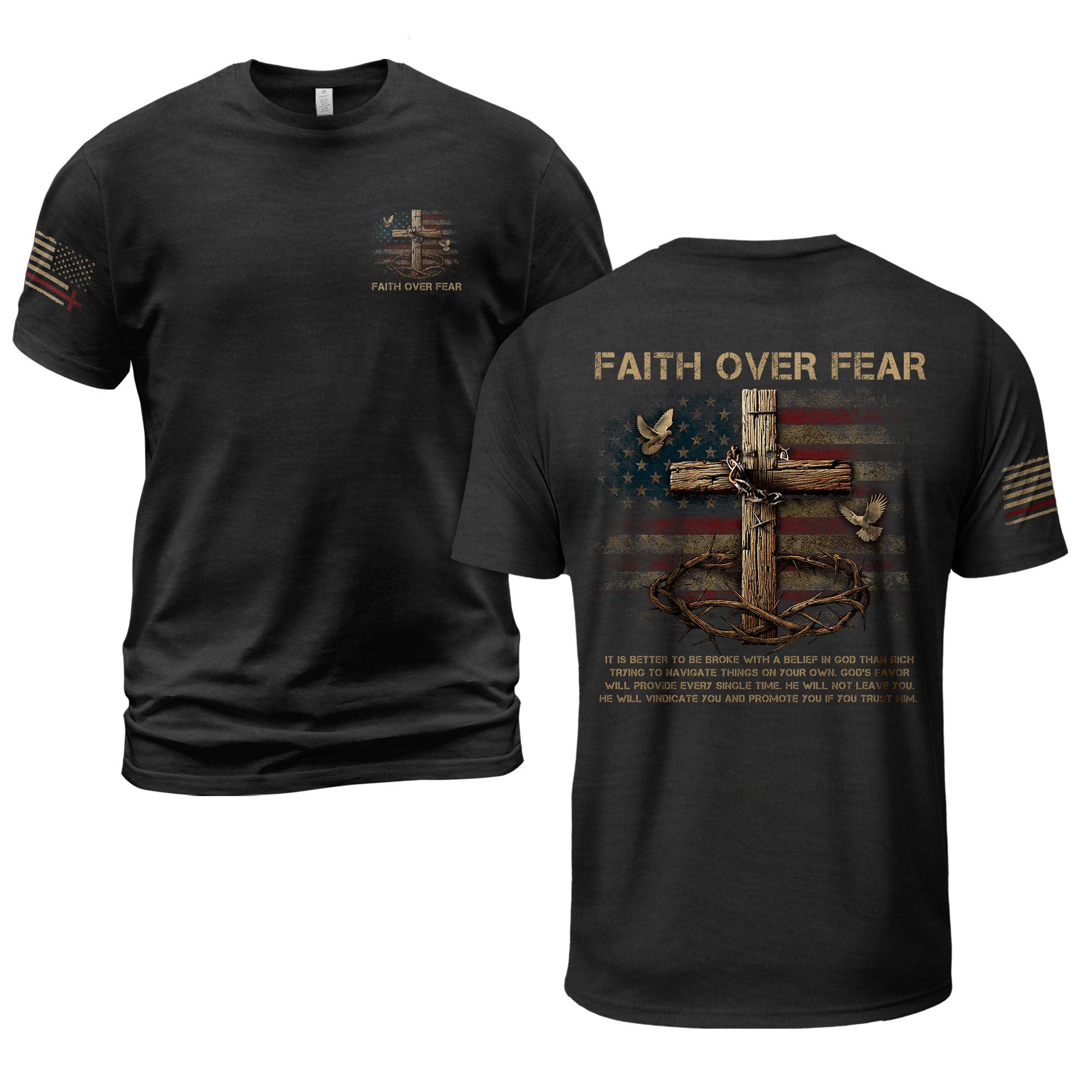 Cross of Faith Faith Over Fear T-Shirt