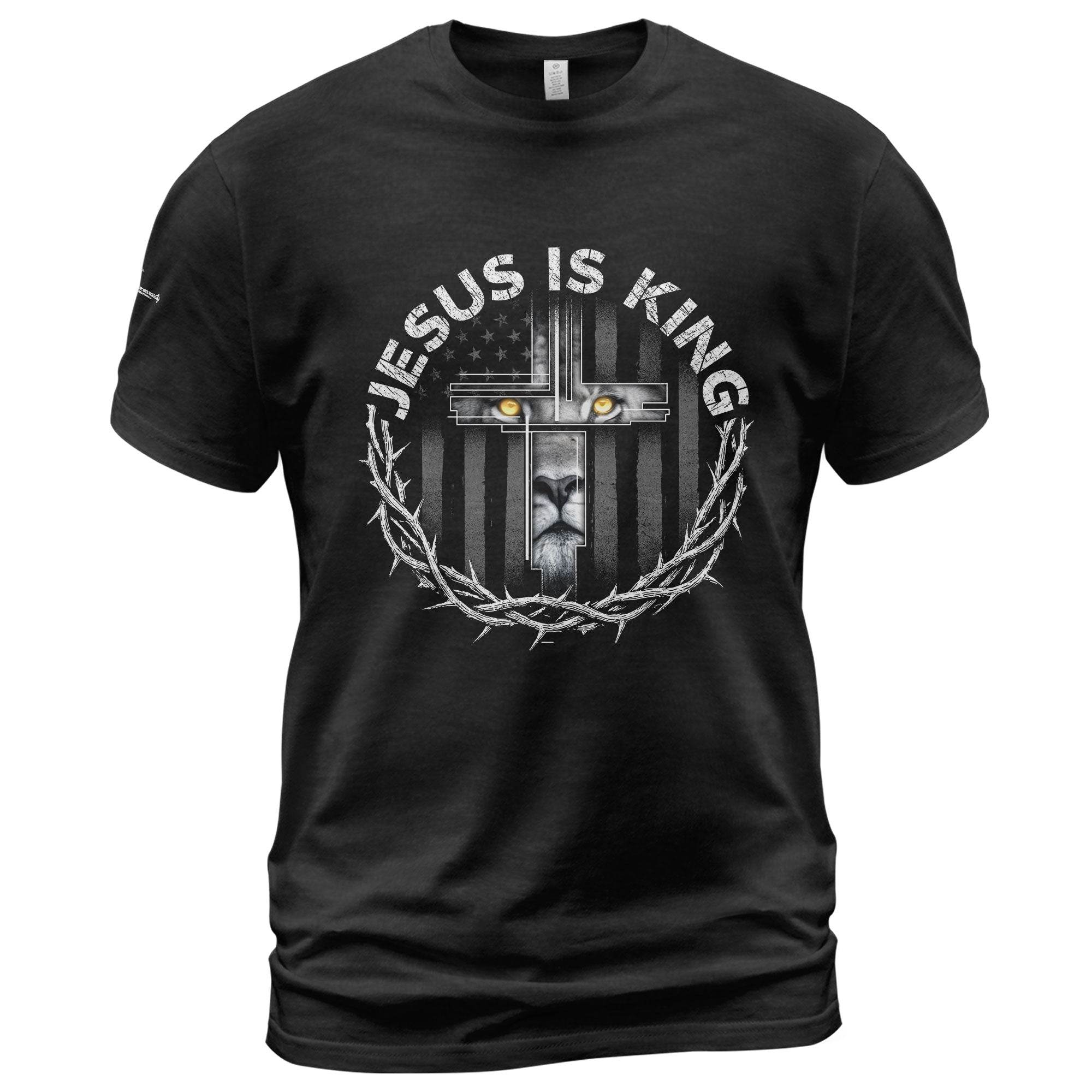Jesus Is King Lion Cross Christian T-Shirt - Rust Field Wear