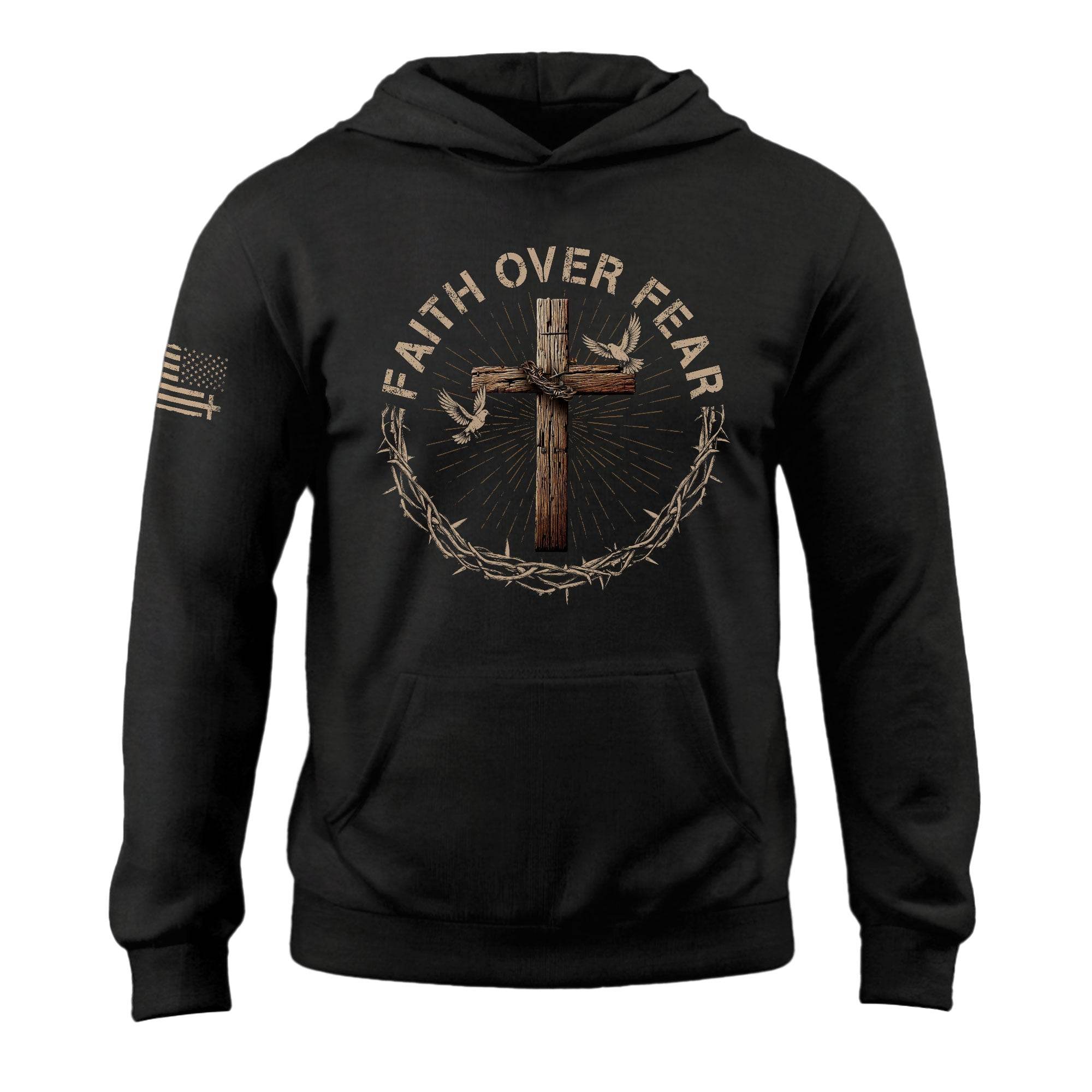 Faith Over Fear Christian Patriotic Hoodie - Rust Field Wear