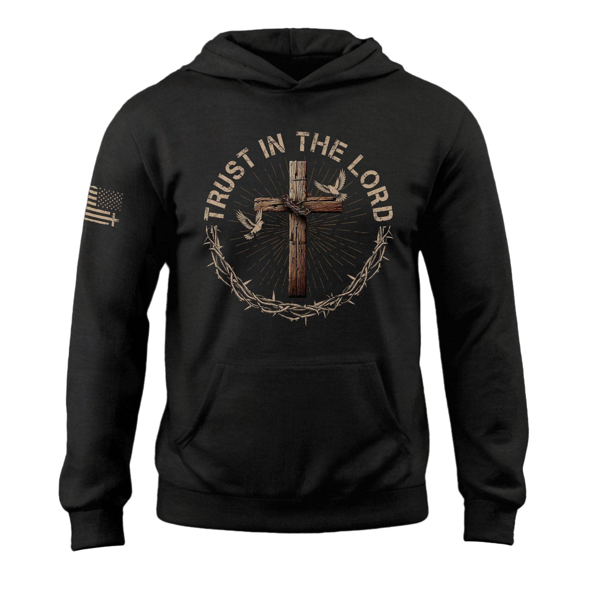 Trust In The Lord Cross And Doves Christian Hoodie - Rust Field Wear