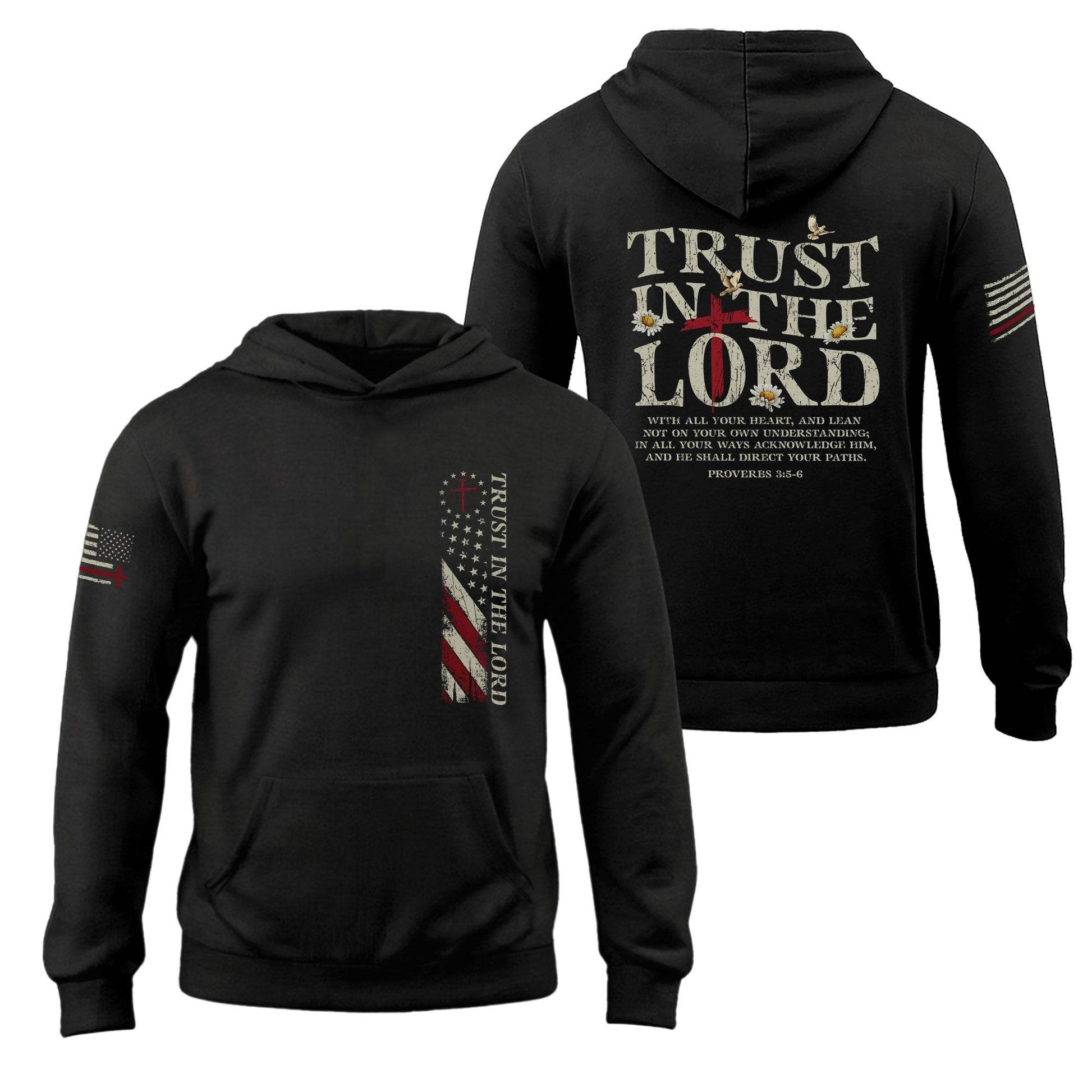Trust In The Lord First Responder Thin Blue & Red Line Hoodie - Rust Field Wear