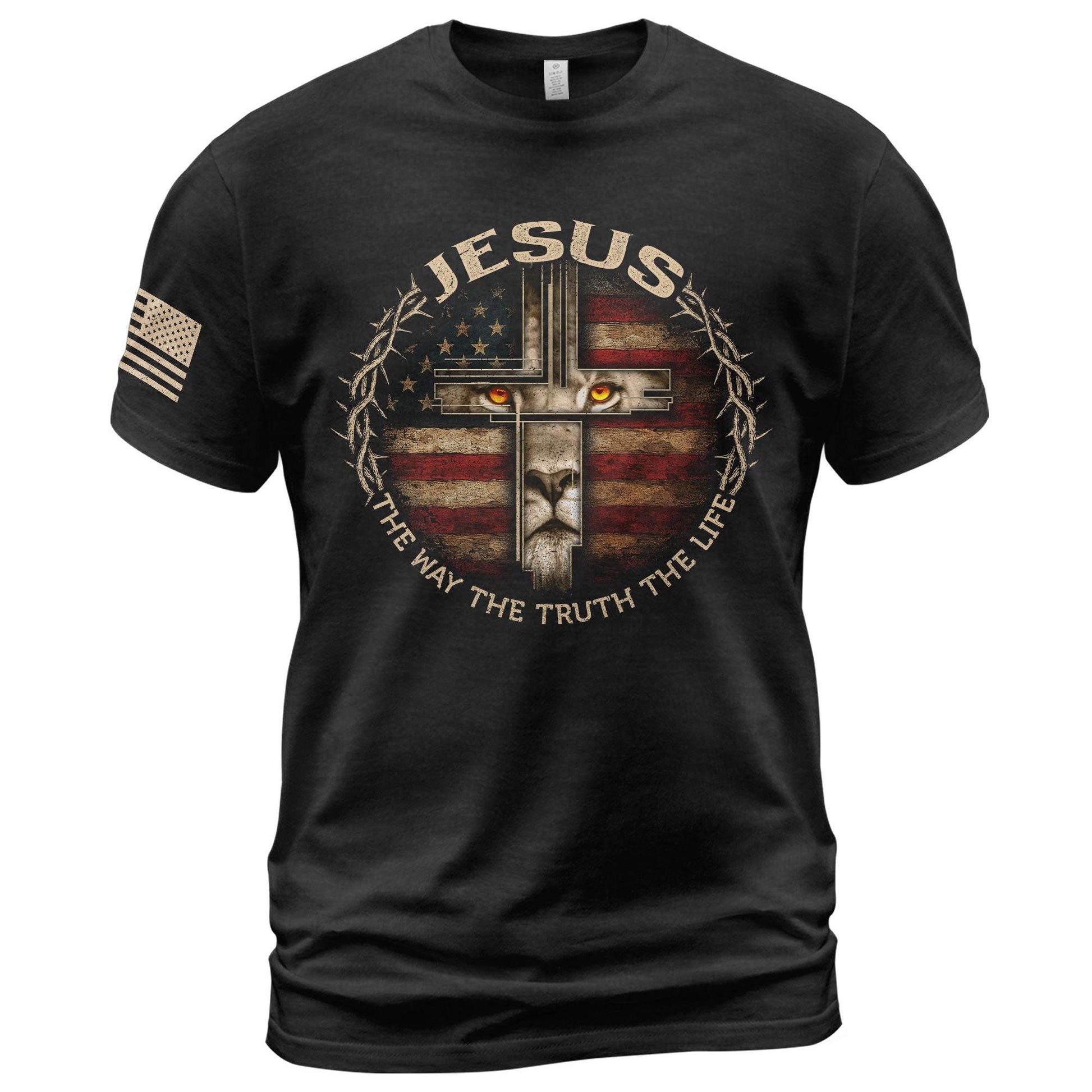 Jesus Lion Cross The Way The Truth The Life Shirt - Rust Field Wear
