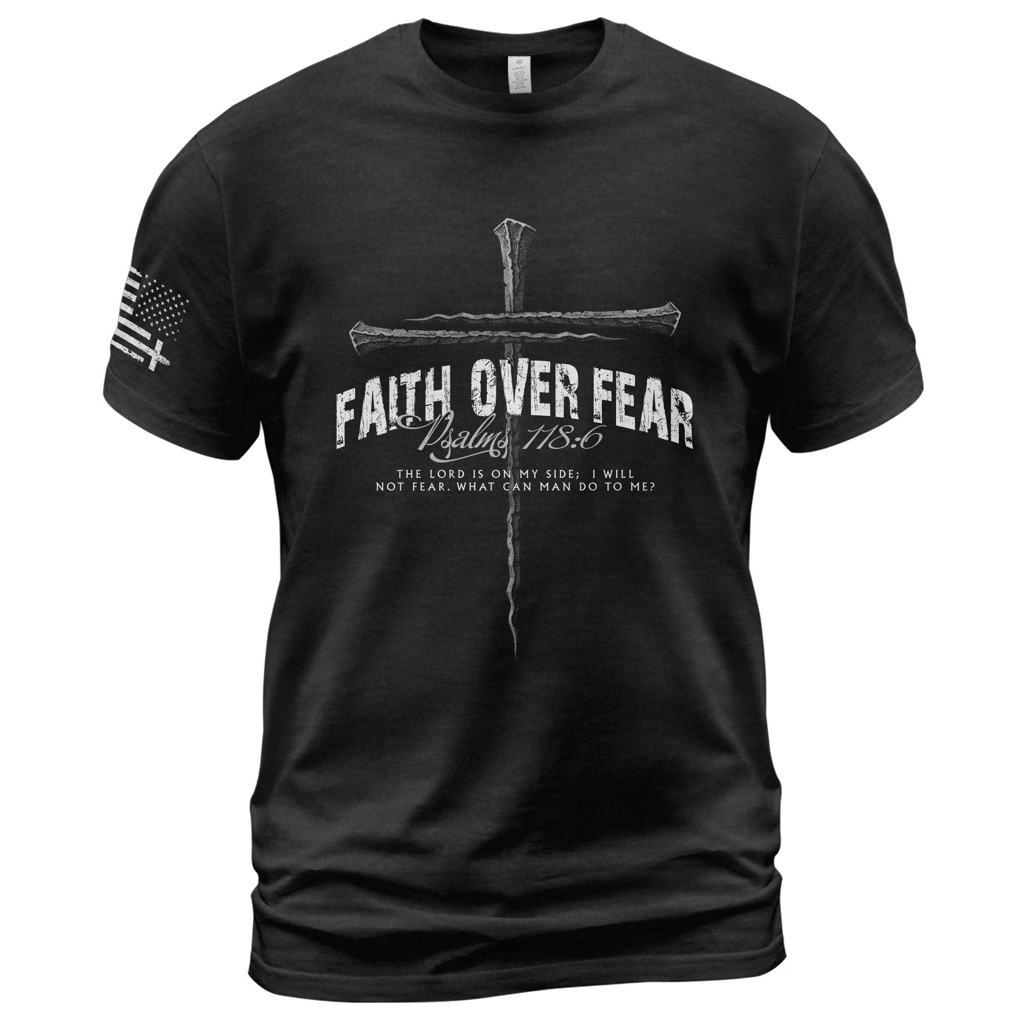 Faith Over Fear Psalm 118:6 Cross T-Shirt - Rust Field Wear