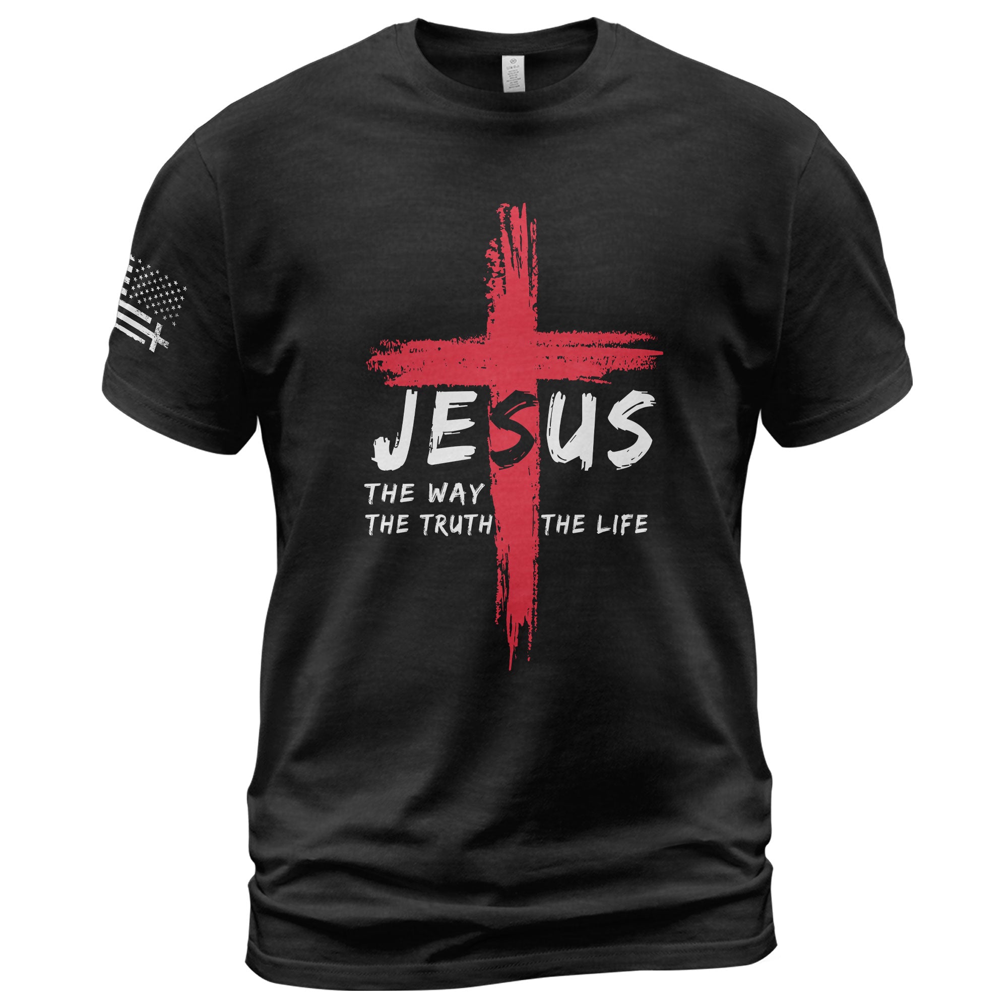 Jesus The Way The Truth The Life Red Cross Christian T-Shirt