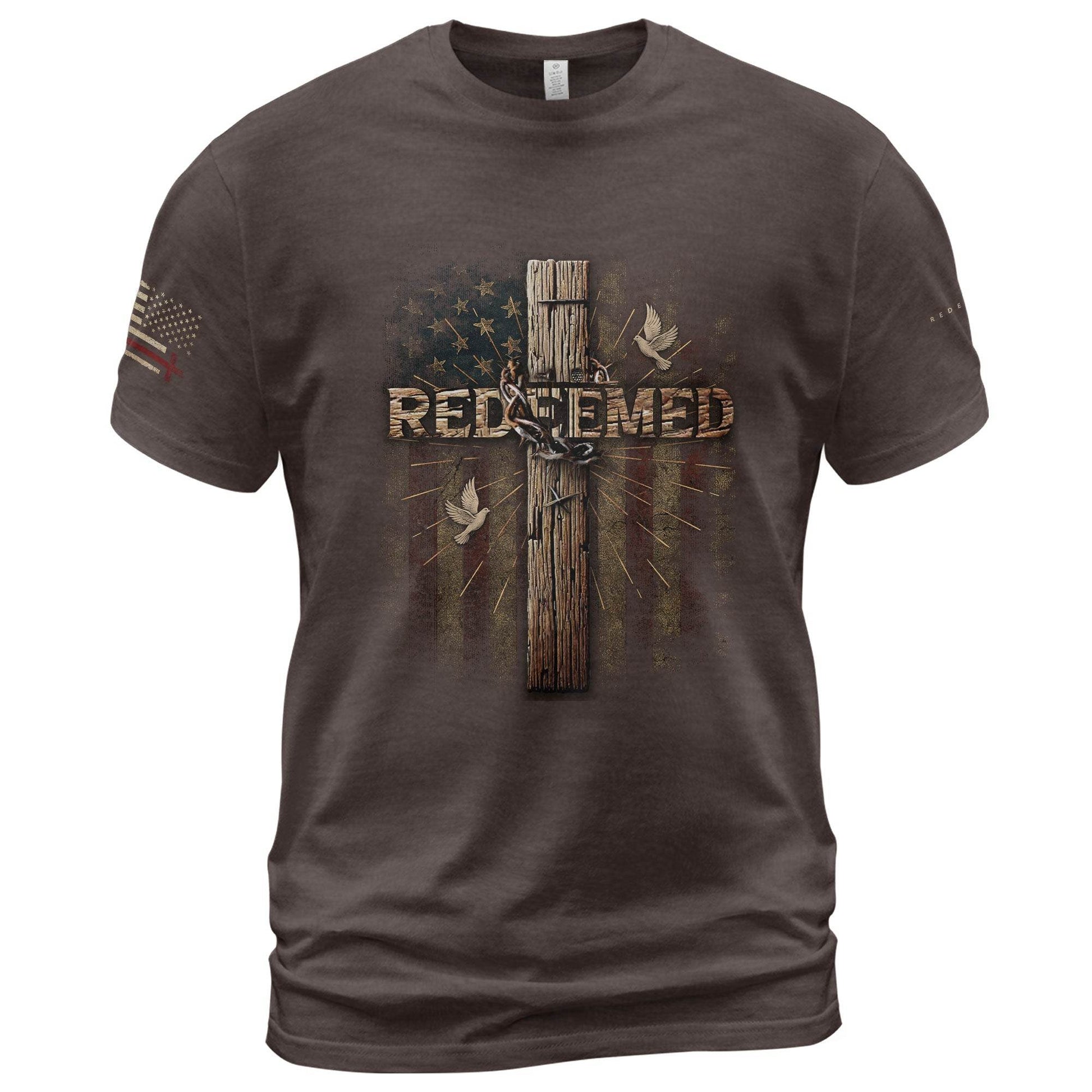 Redeemed & Set Free – Christian Freedom Tee - Rust Field Wear