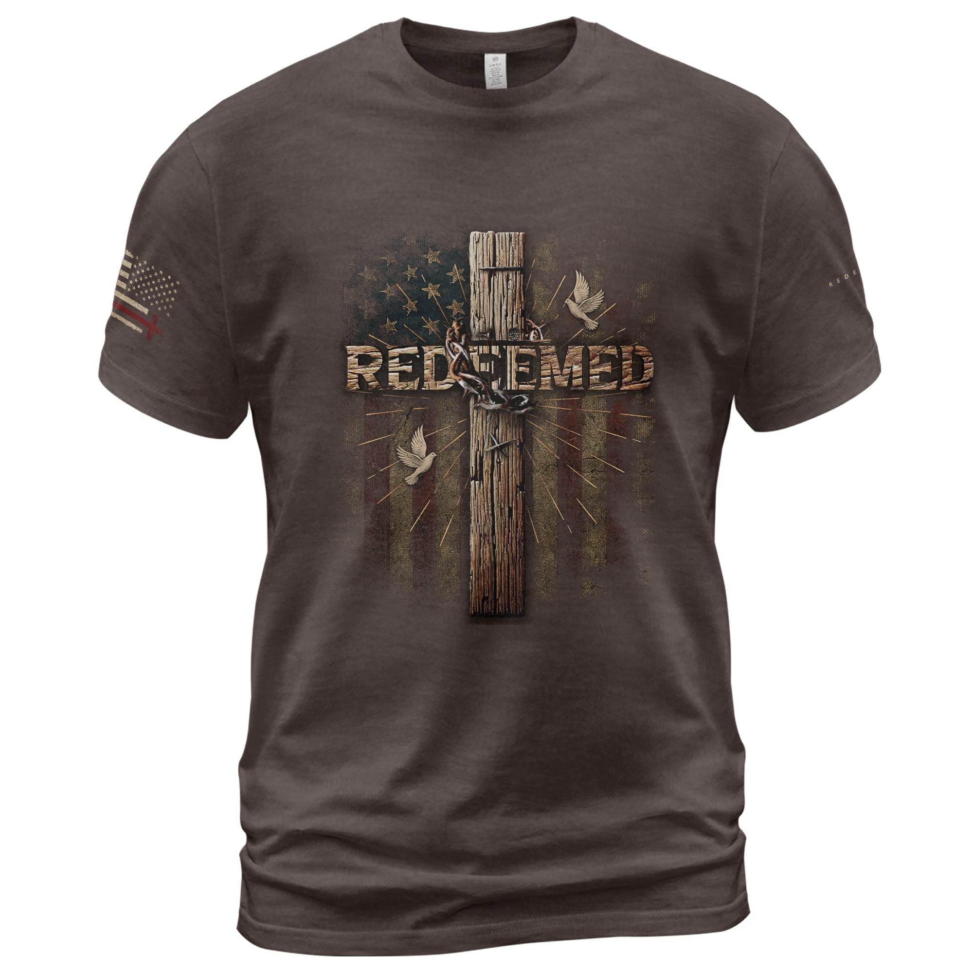 Redeemed & Set Free – Christian Freedom Tee - Rust Field Wear