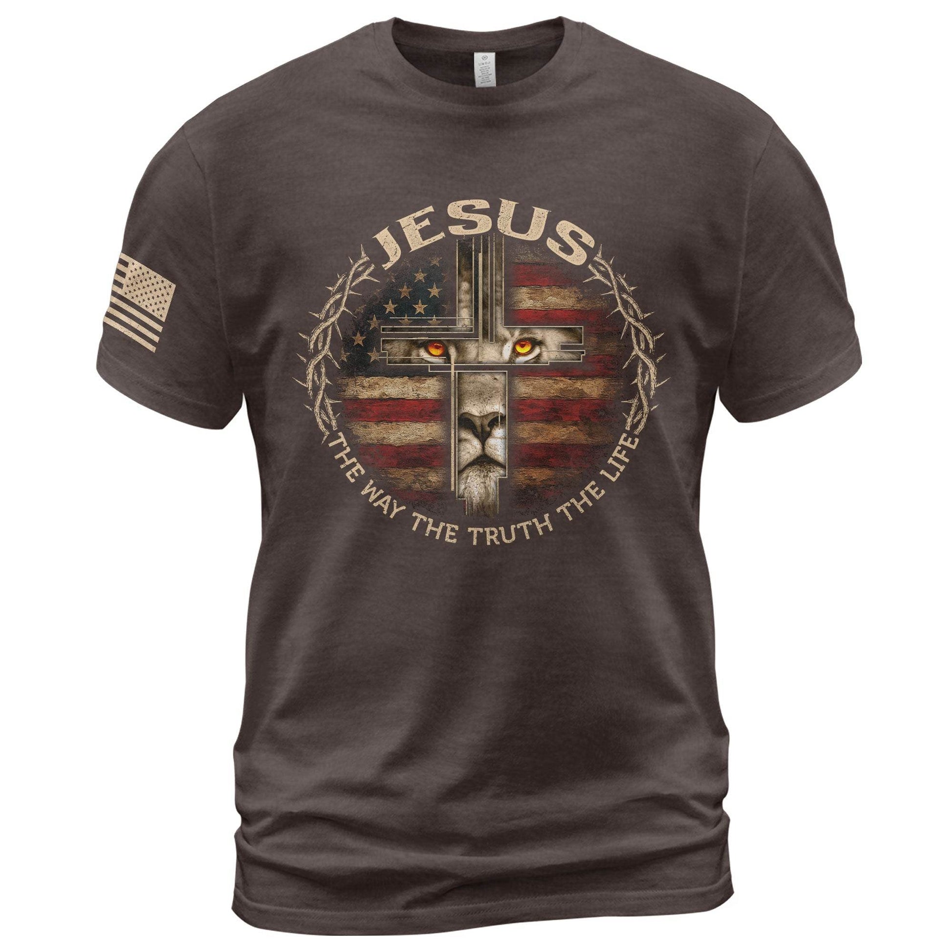 Jesus Lion Cross The Way The Truth The Life Shirt - Rust Field Wear