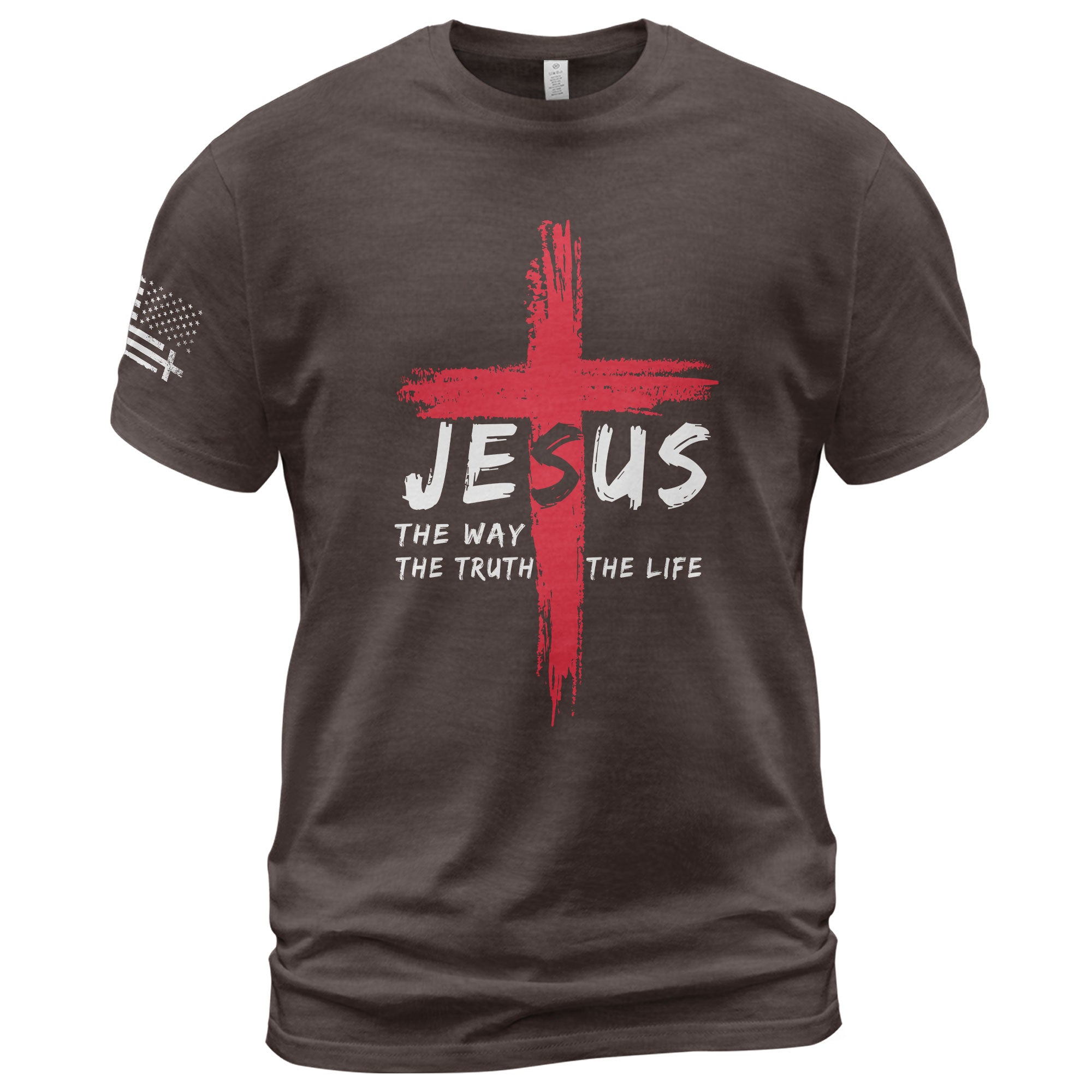 Jesus The Way The Truth The Life Red Cross Christian T-Shirt