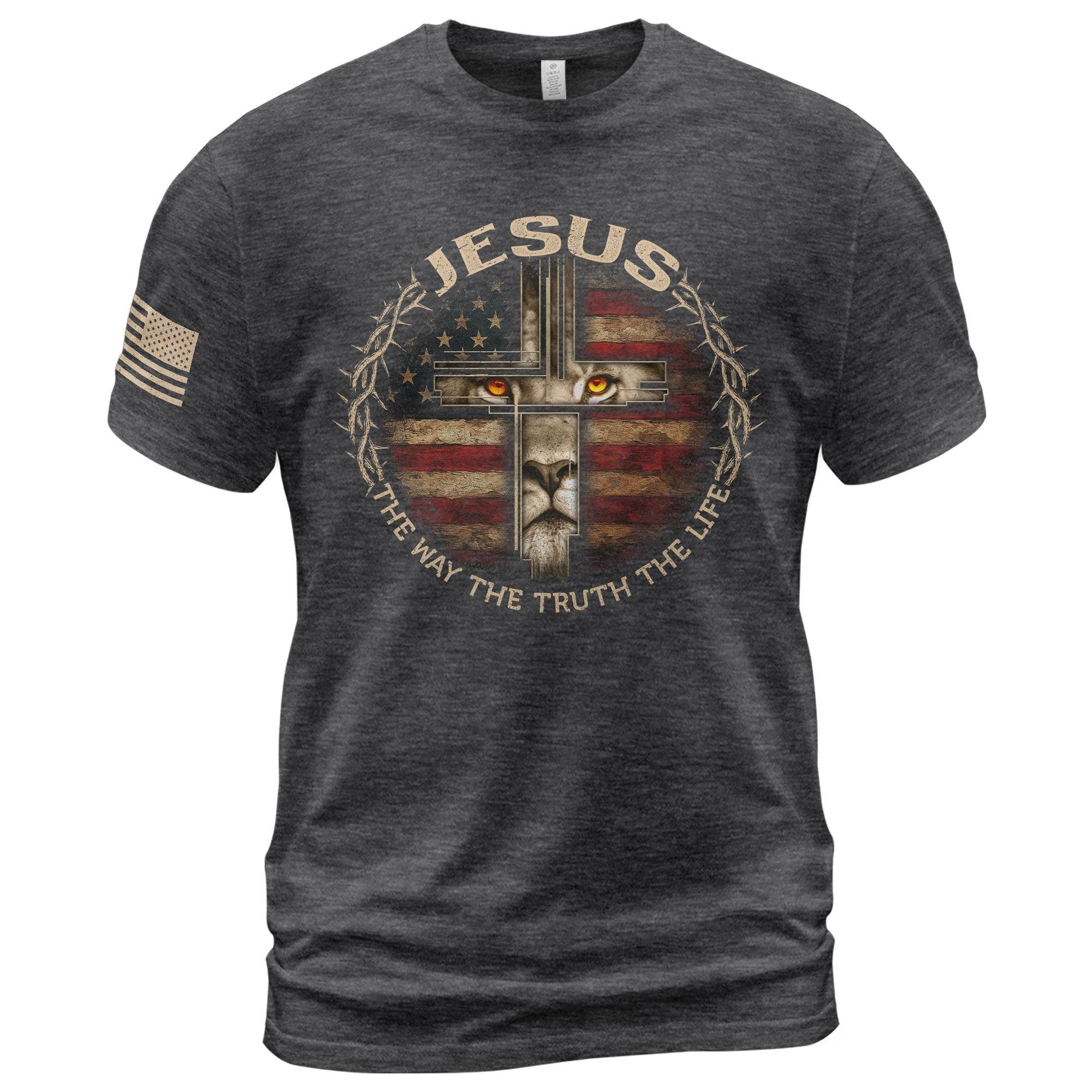 Jesus Lion Cross The Way The Truth The Life Shirt - Rust Field Wear