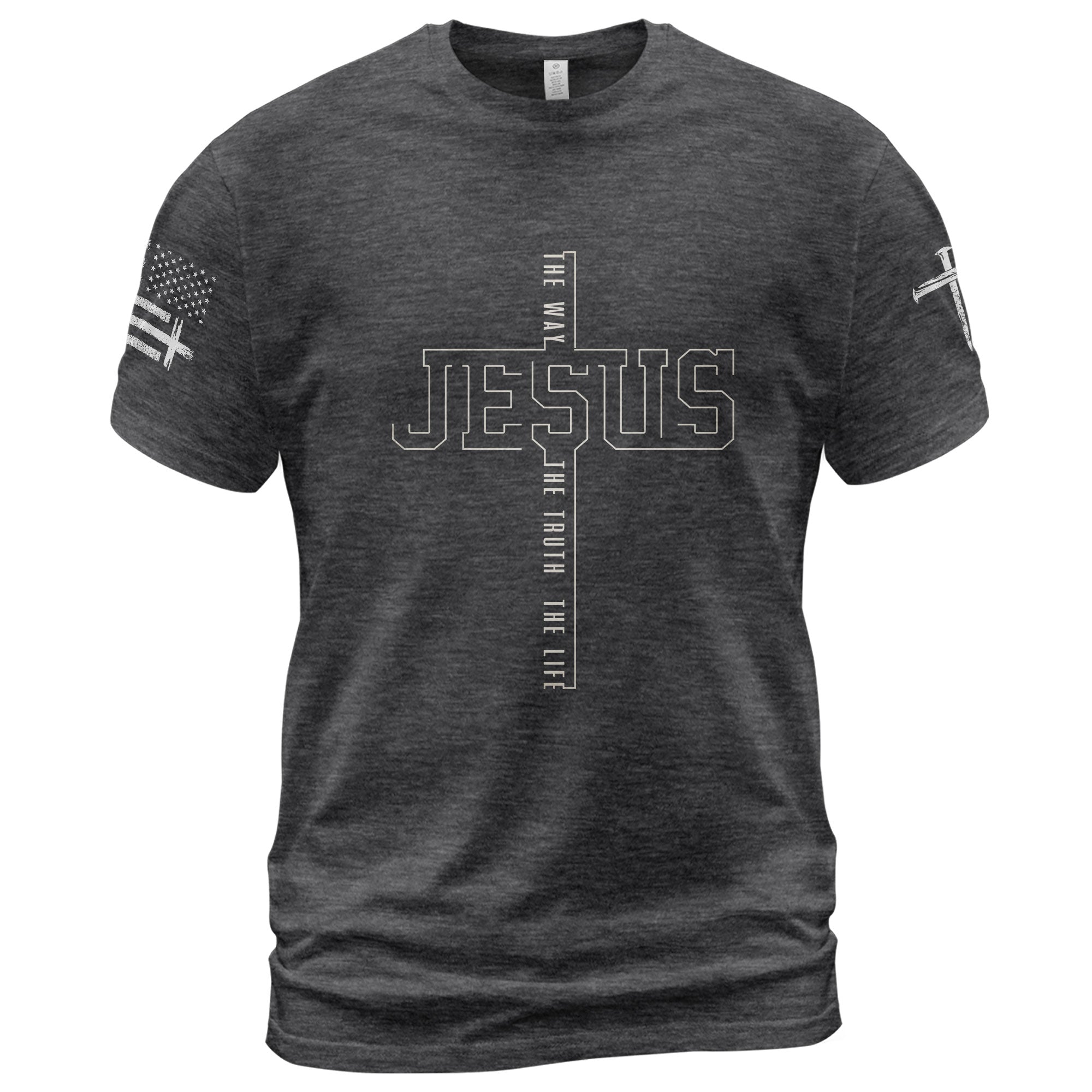 Jesus The Way The Truth The Life Cross Nail Design T-Shirt