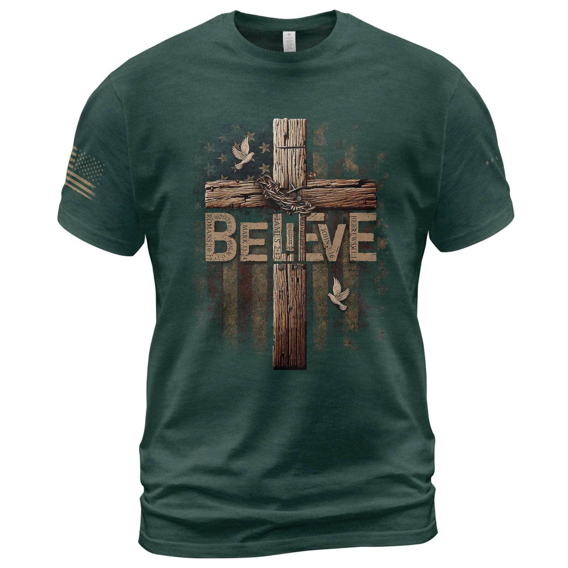 Believe – Romans 10:9 Salvation Tee - Rust Field Wear