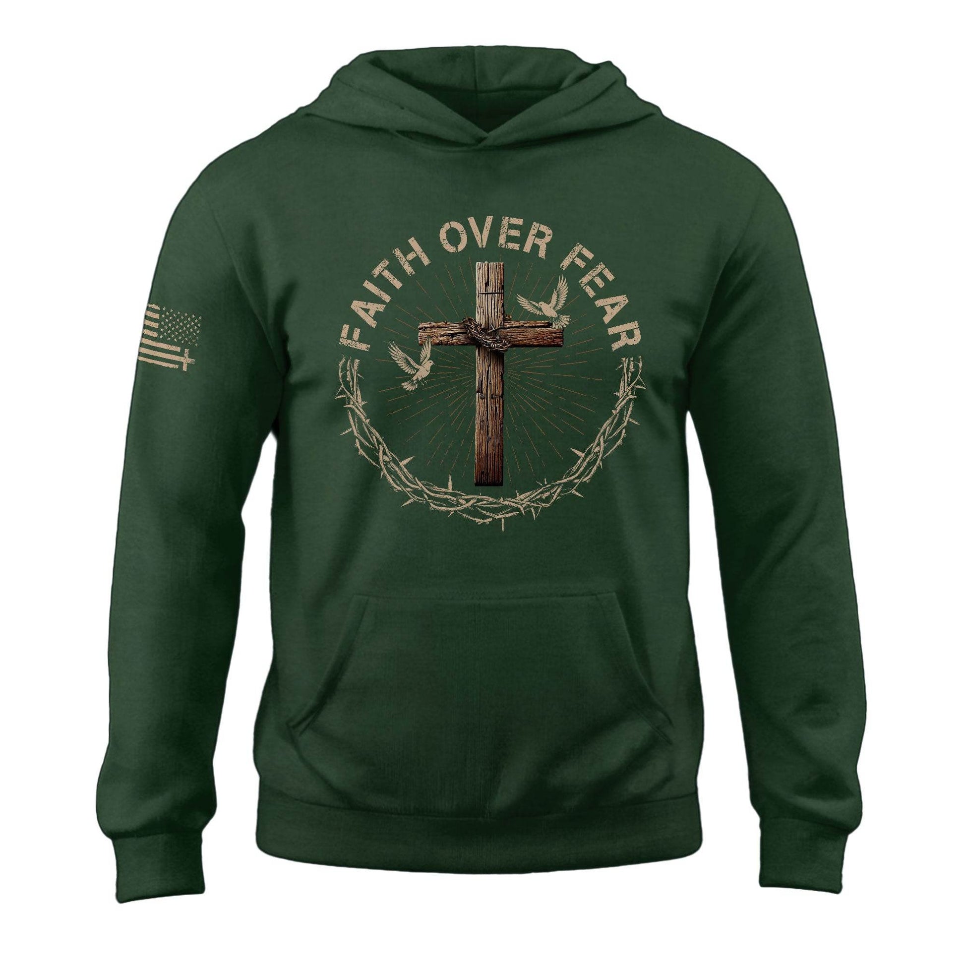 Faith Over Fear Christian Patriotic Hoodie - Rust Field Wear