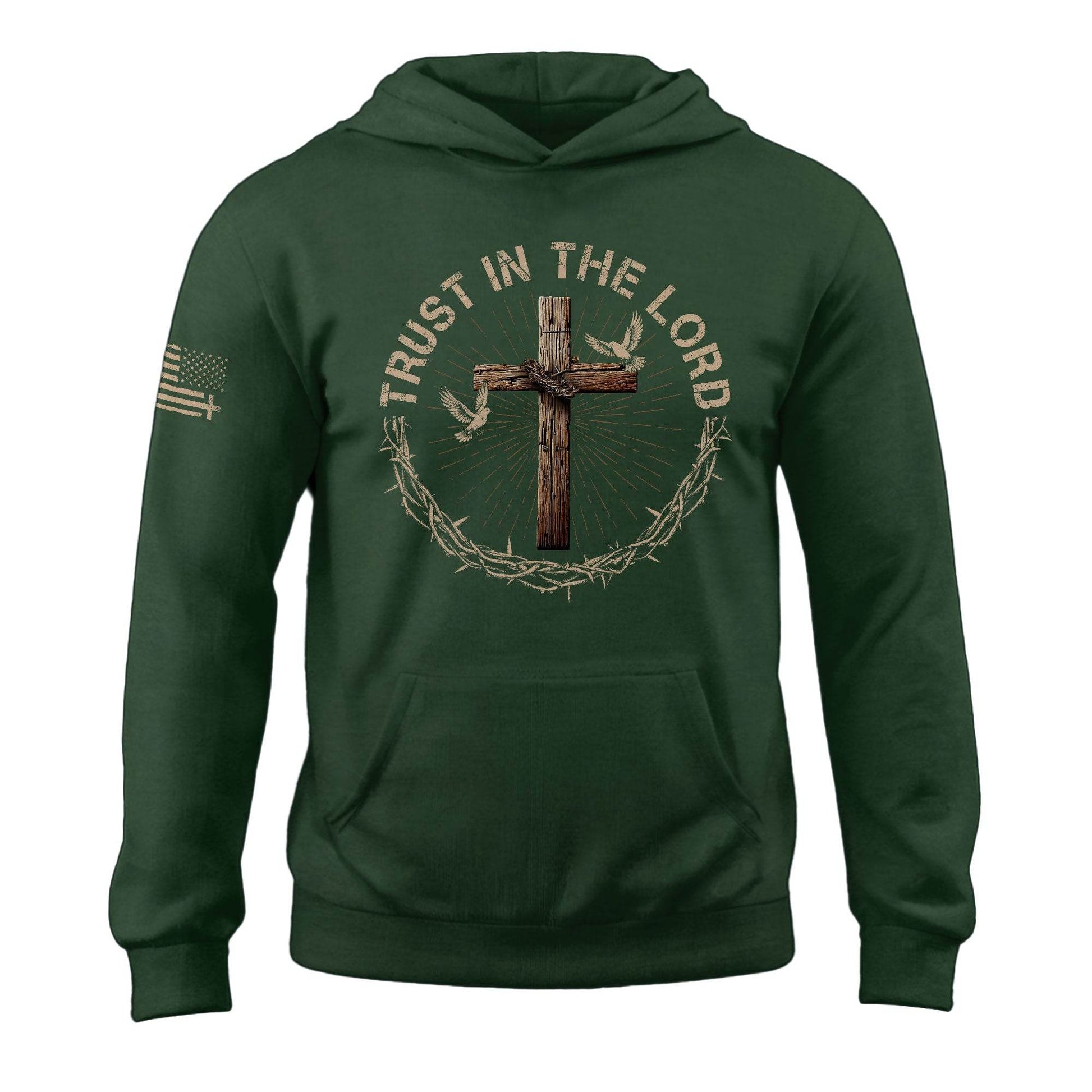 Trust In The Lord Cross And Doves Christian Hoodie - Rust Field Wear