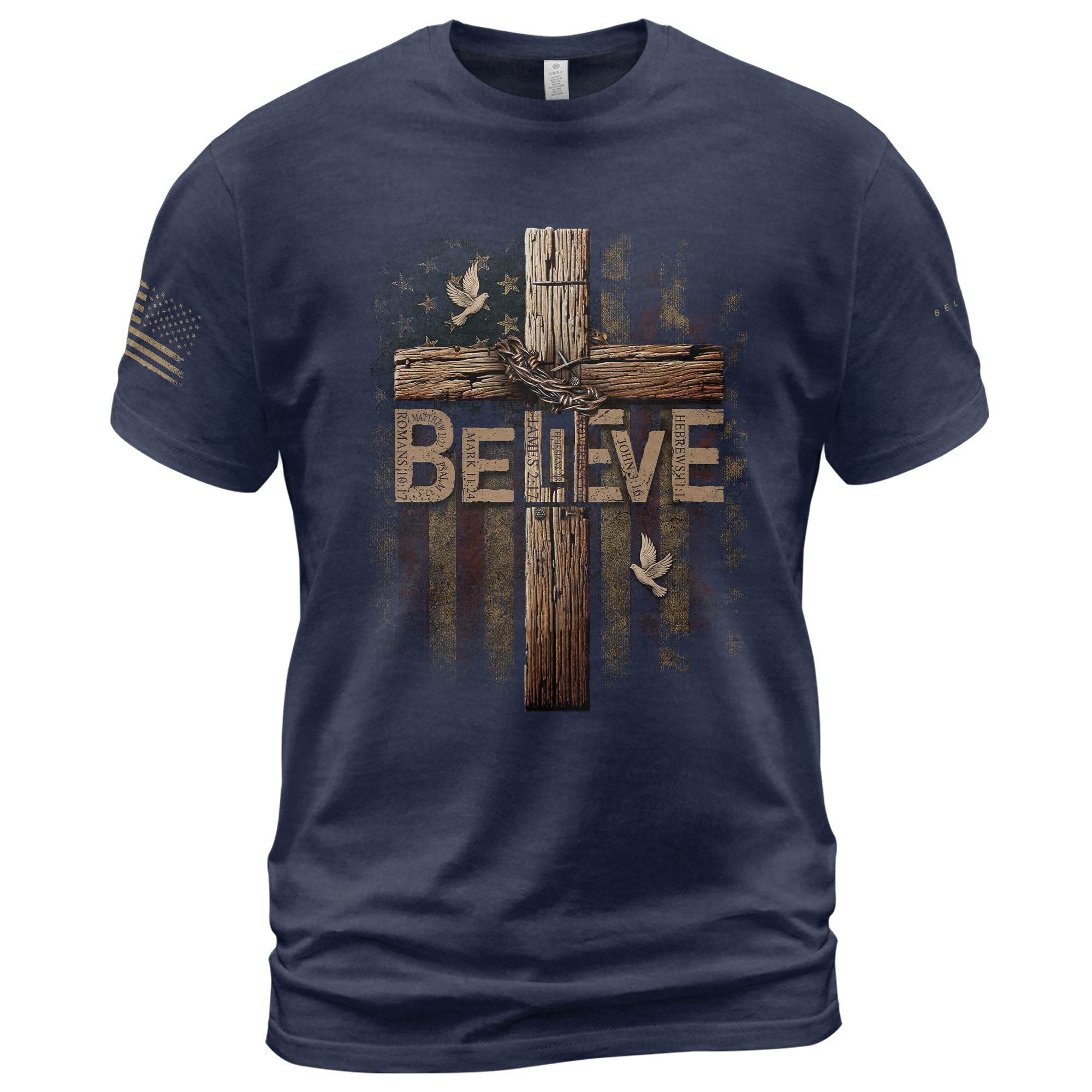 Believe – Romans 10:9 Salvation Tee - Rust Field Wear