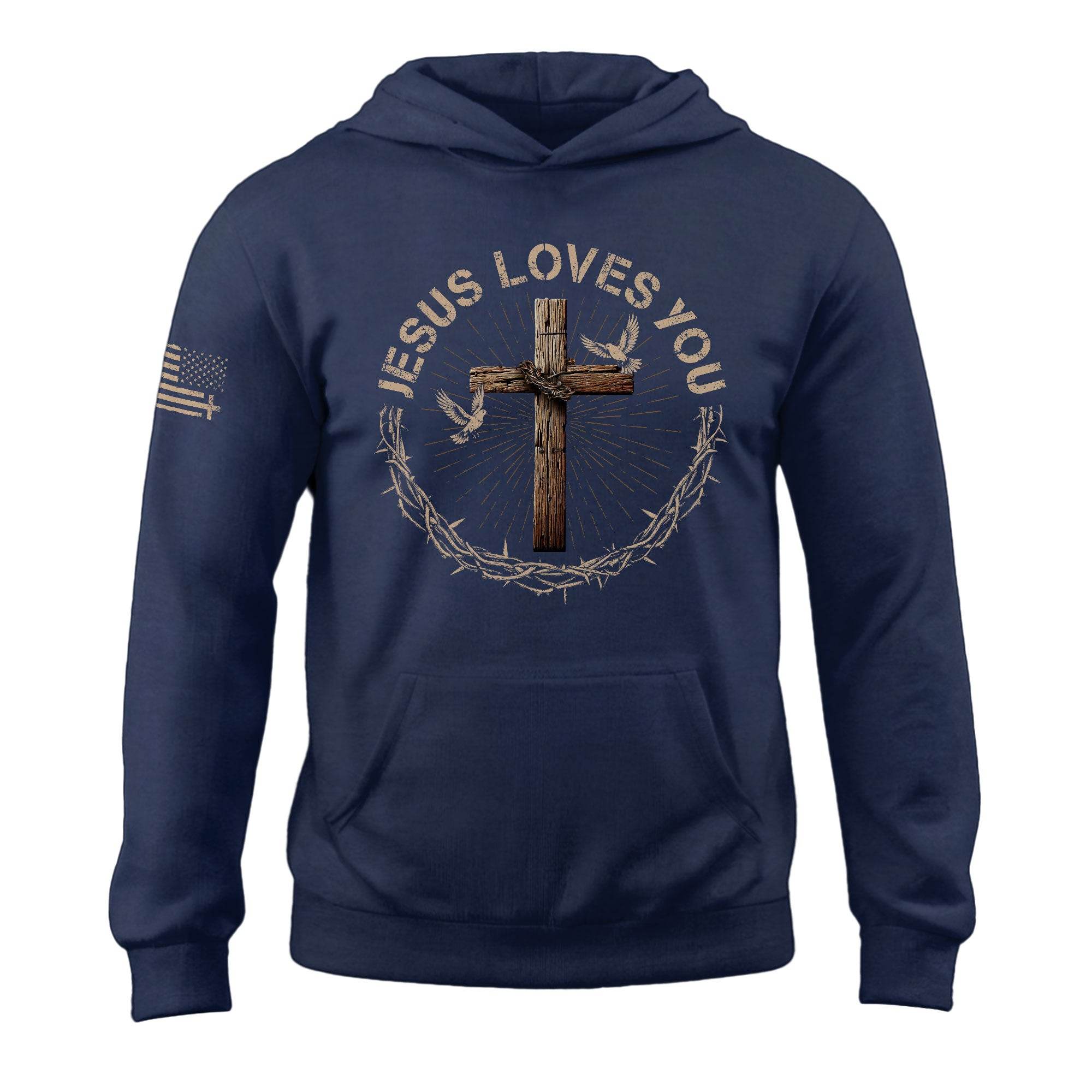 The Cross Of Love "Jesus Loves You" Crown Of Thorns Hoodie