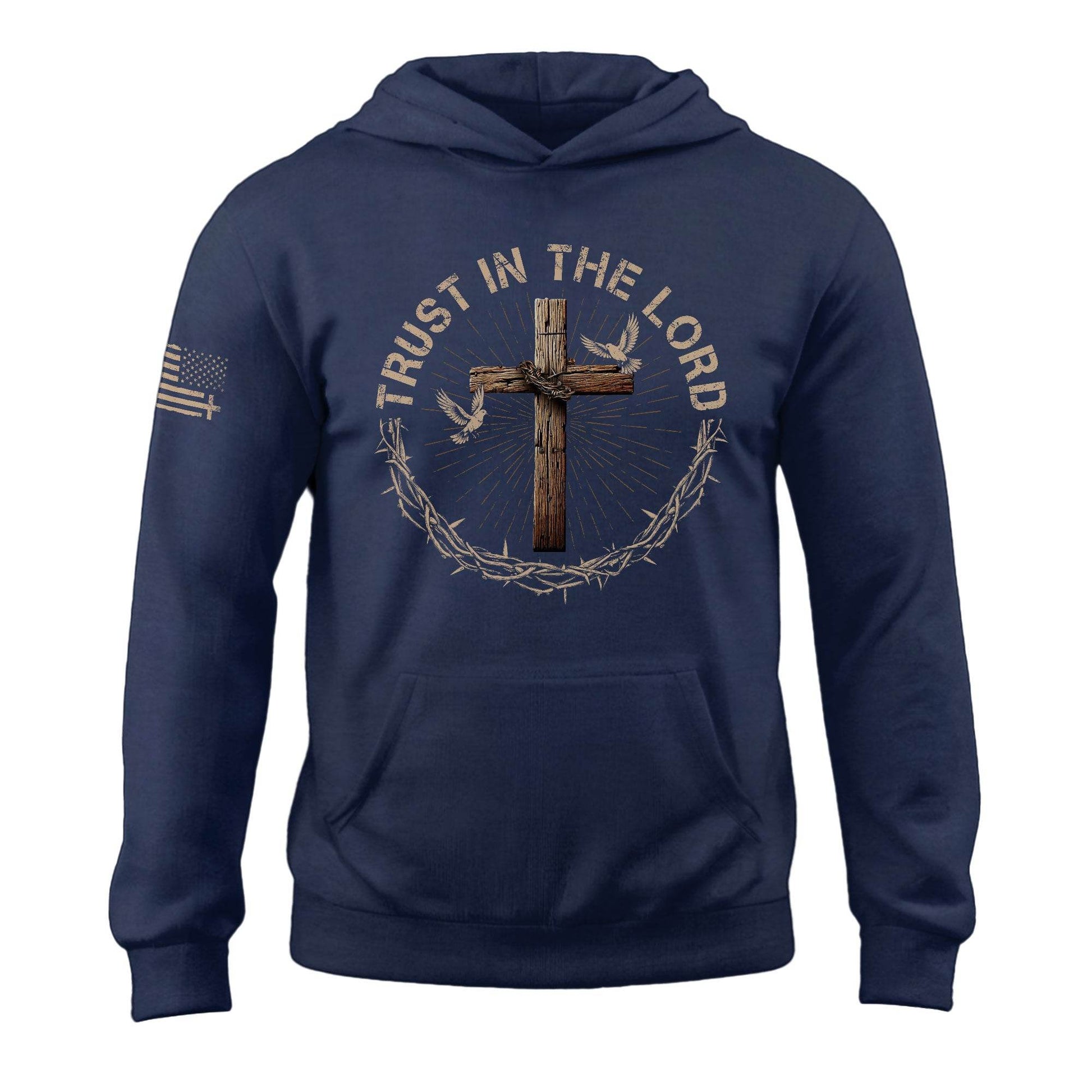 Trust In The Lord Cross And Doves Christian Hoodie - Rust Field Wear