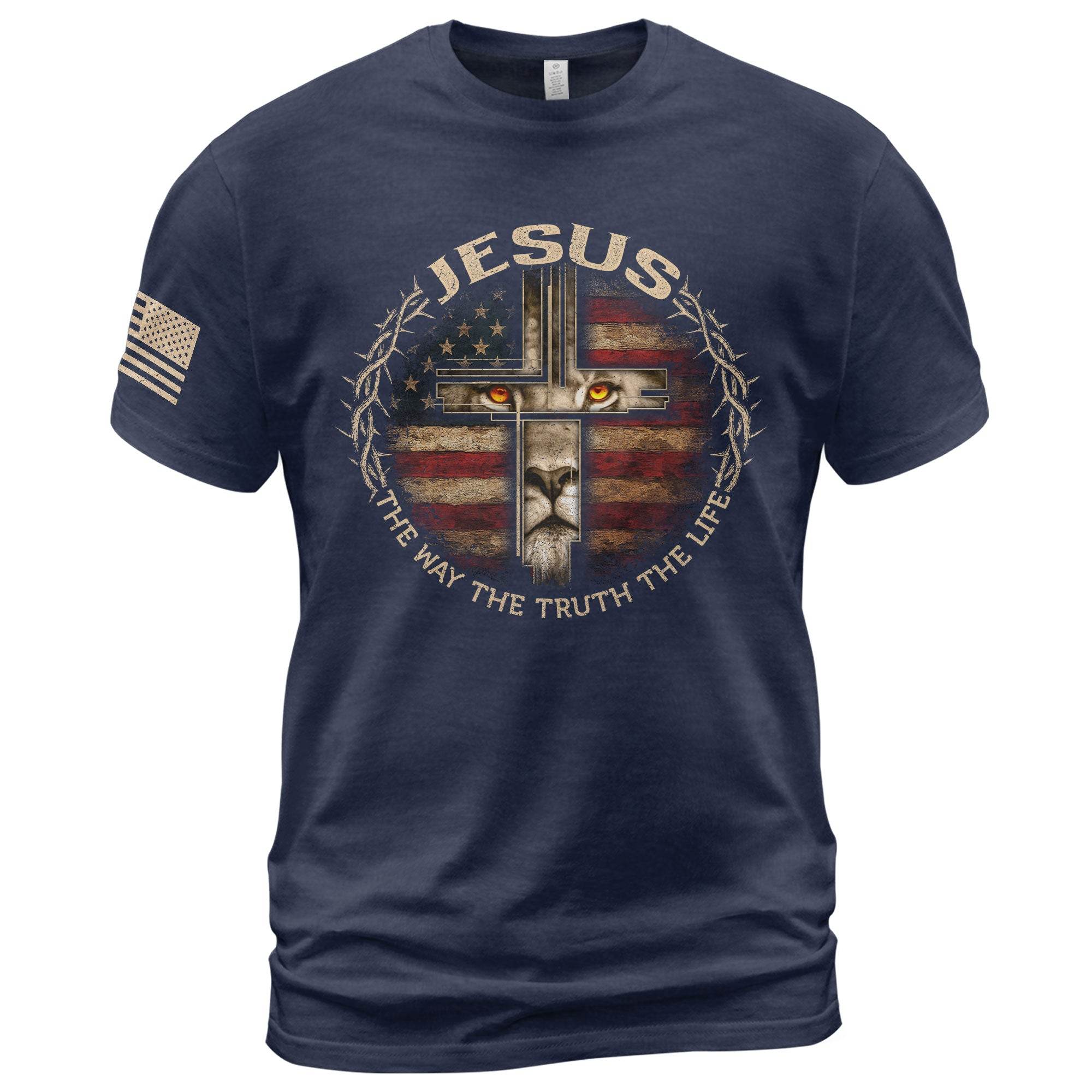 Jesus Lion Cross The Way The Truth The Life Shirt - Rust Field Wear