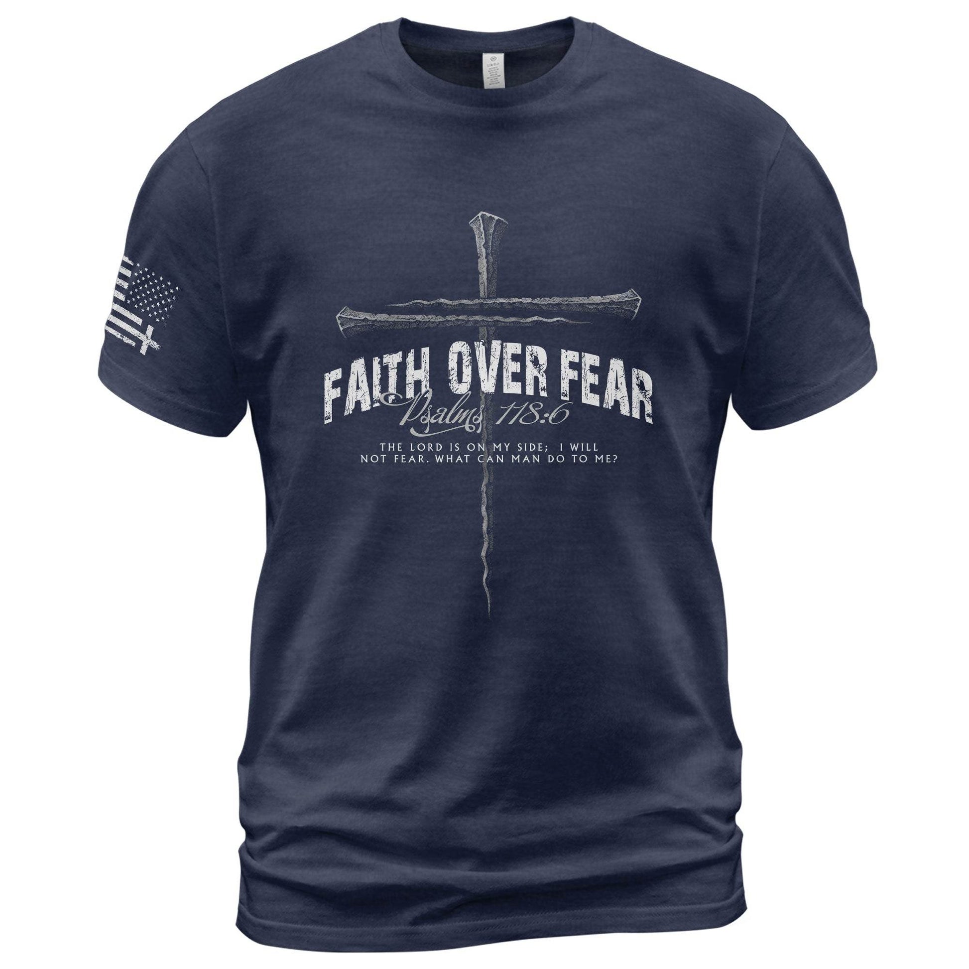 Faith Over Fear Psalm 118:6 Cross T-Shirt - Rust Field Wear