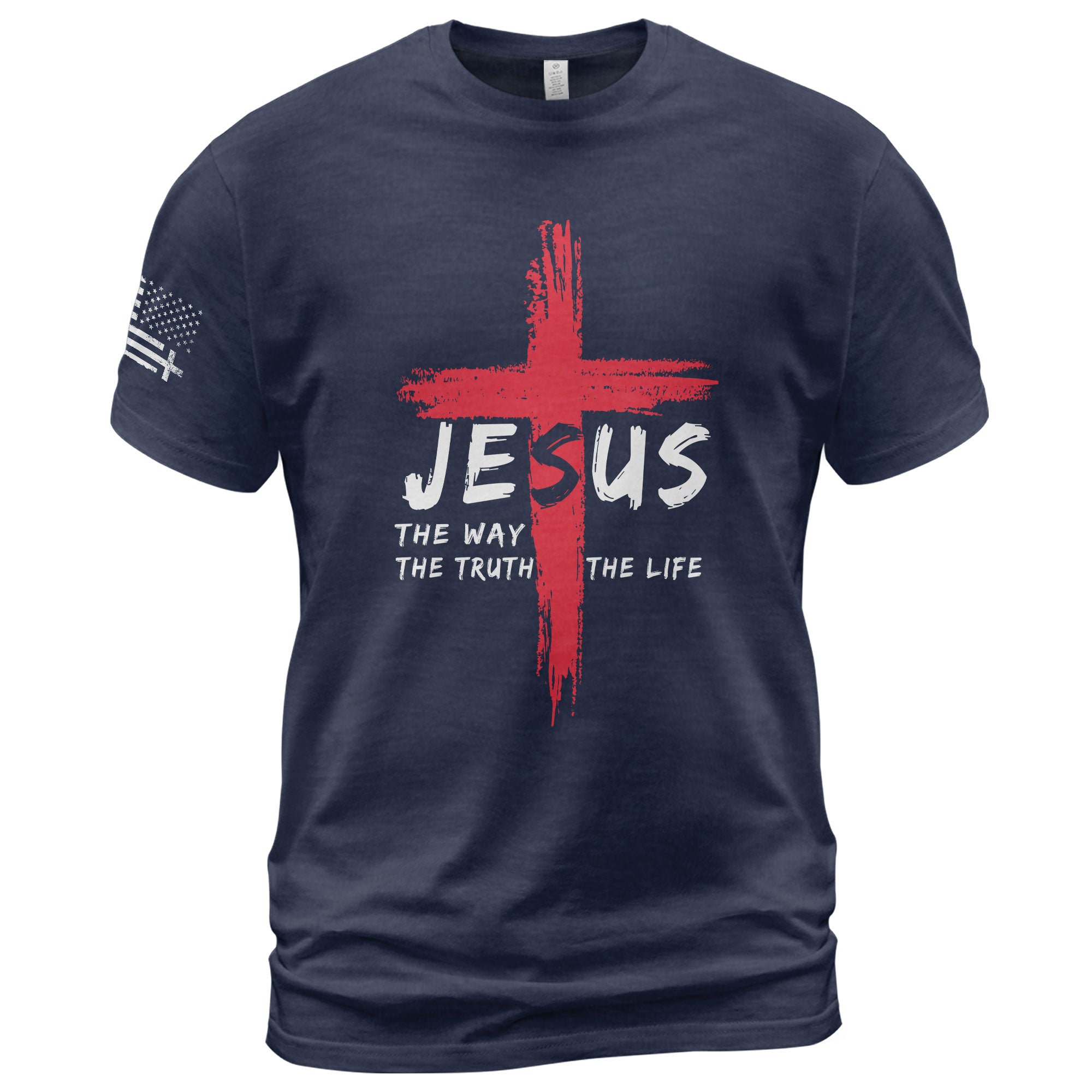 Jesus The Way The Truth The Life Red Cross Christian T-Shirt