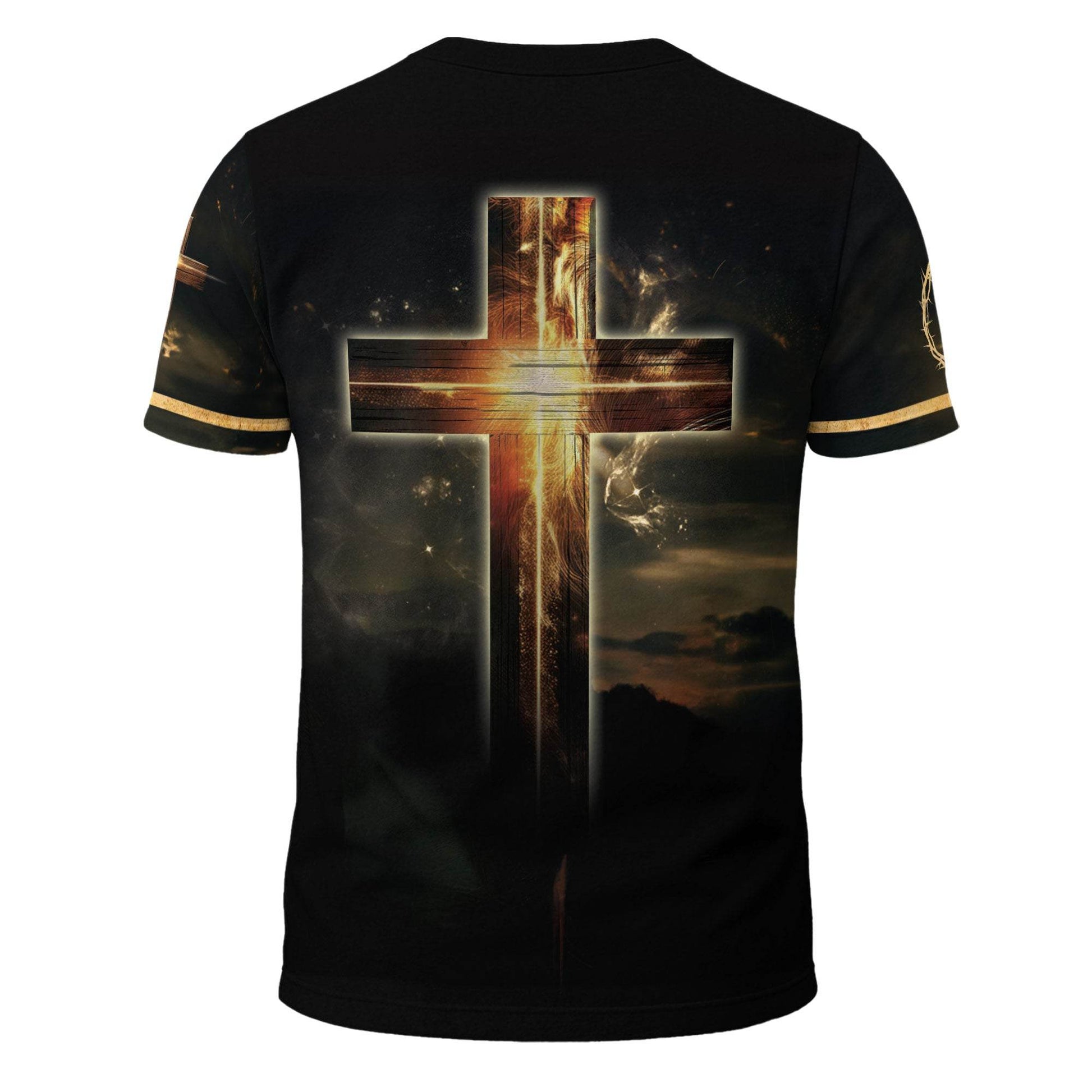 Faith Over Fear Lion and Cross Double-Sided Christian T-Shirt - Rust Field Wear