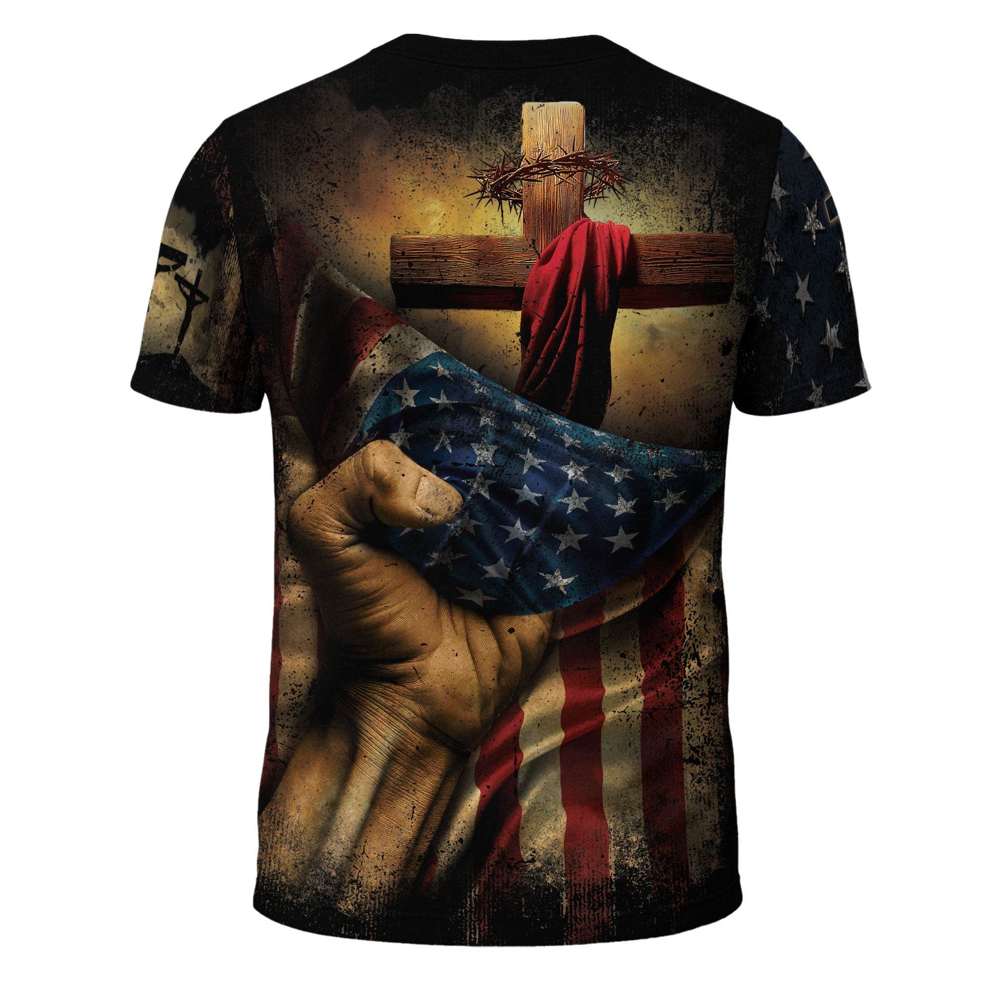 Faith Over Fear | Lion of Judah & Patriot Cross Design - Rust Field Wear