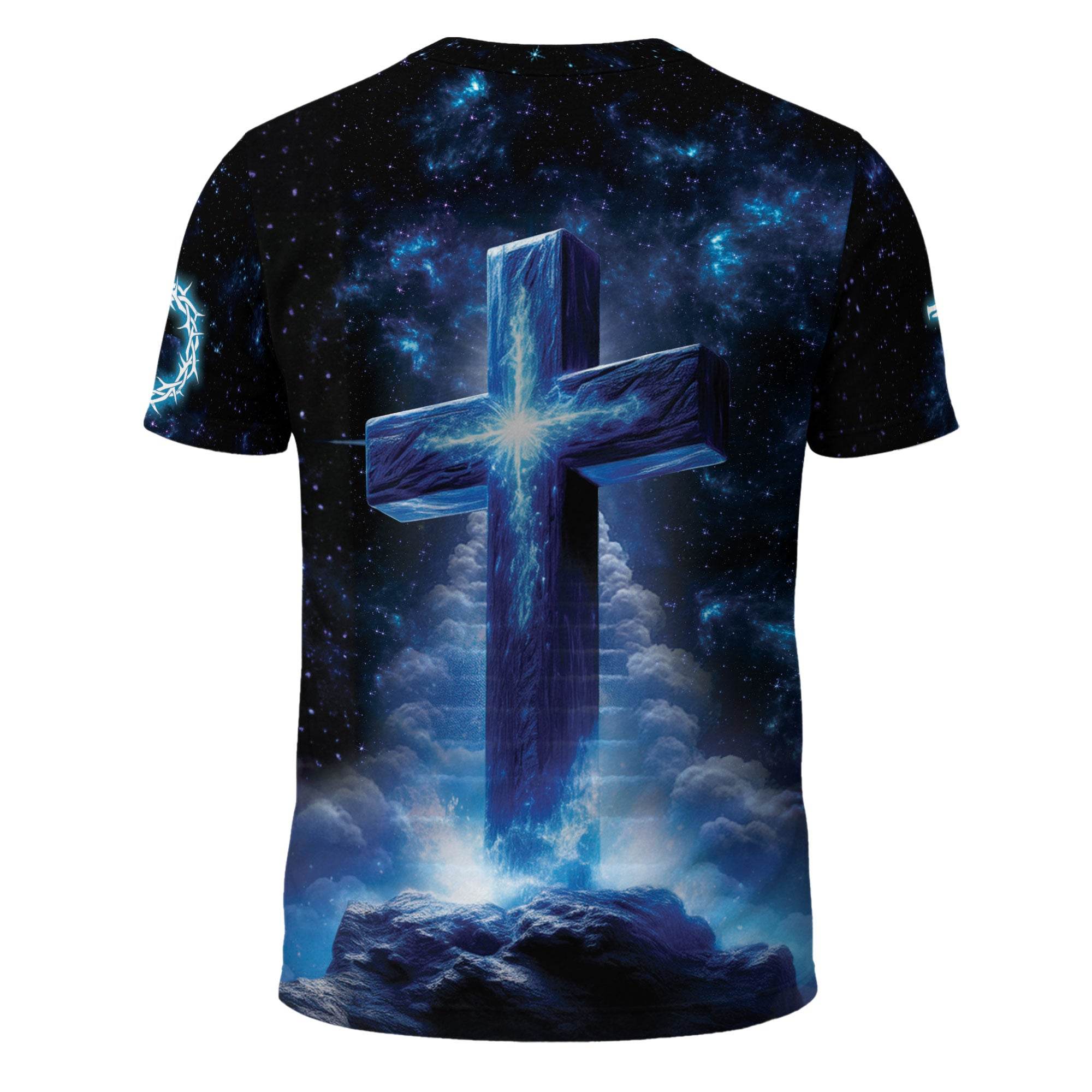 Christ Who Strengthens Me Cosmic Cross Christian Tshirt - Rust Field Wear