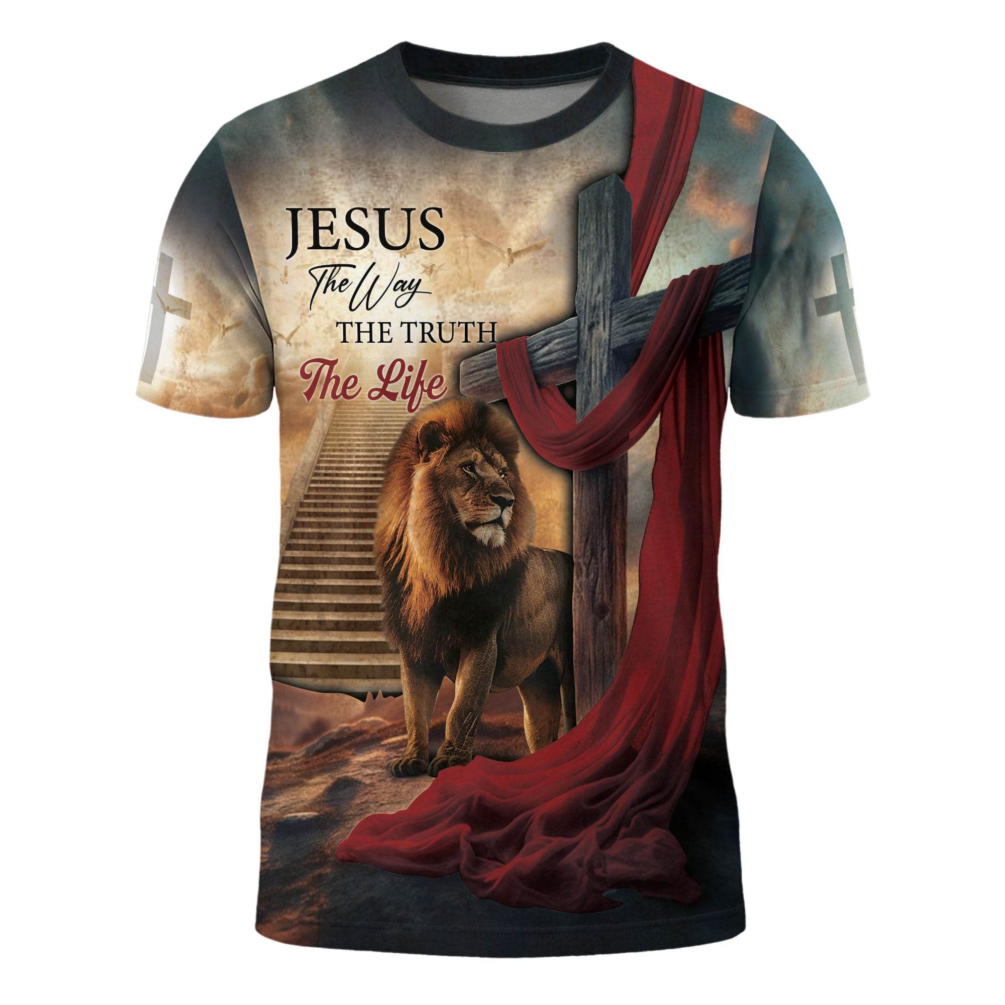 Christian Lion Of Judah Wilderness Tee – Jesus Is The Way (2 Side Version) - Rust Field Wear